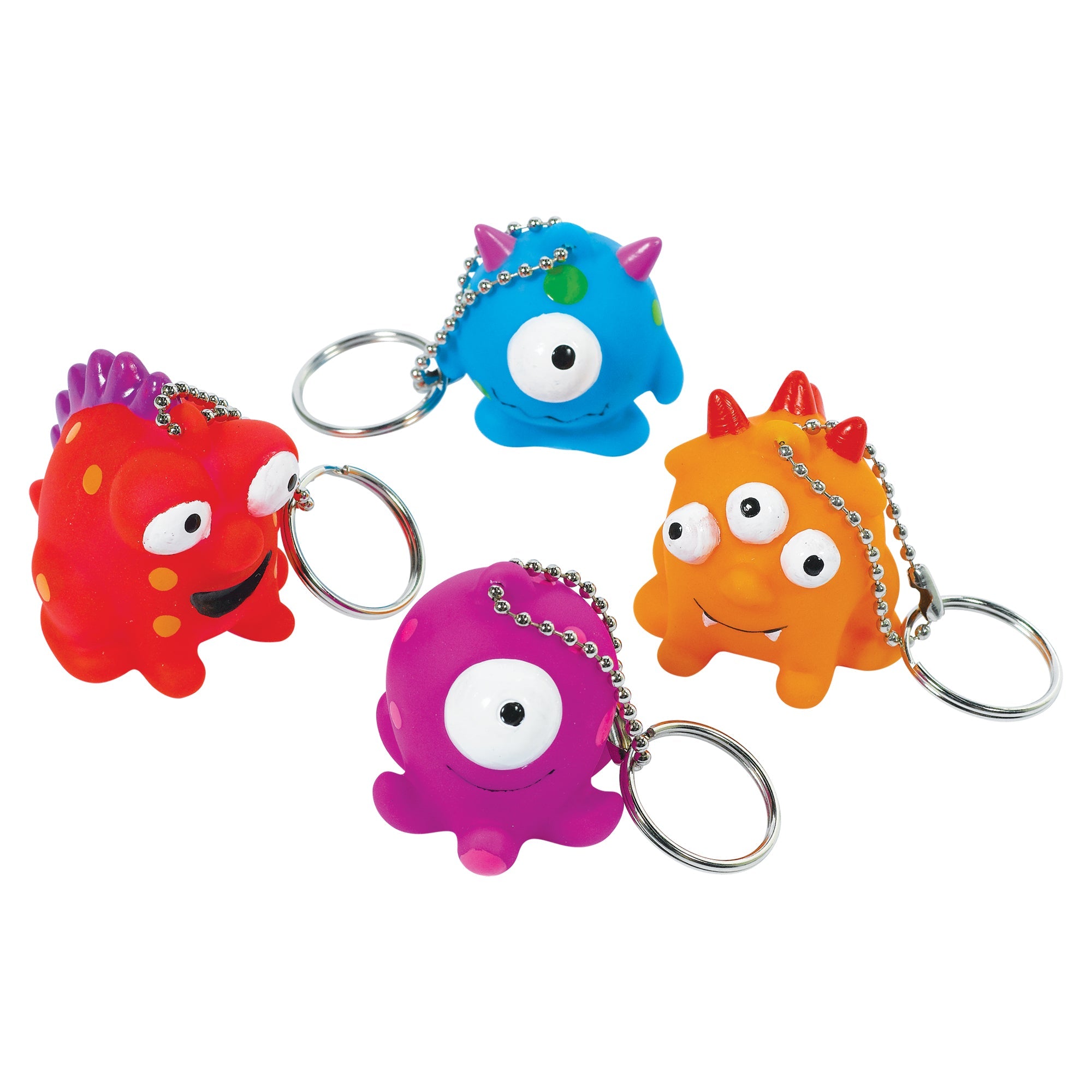 12 Monster Keychains  1.75x1.5in