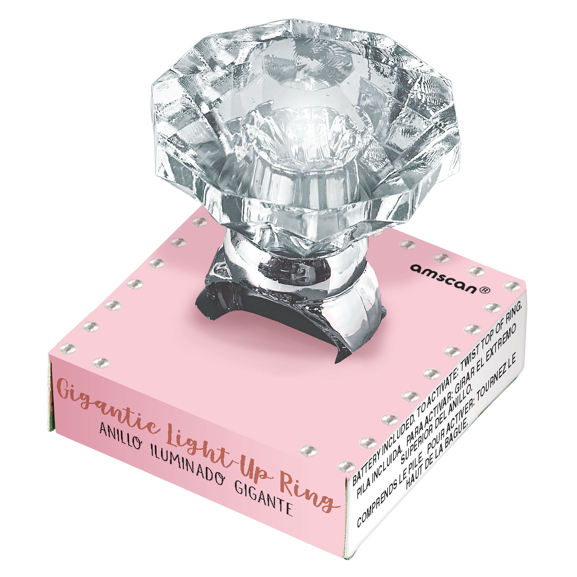 Team Bride Gigantic Light-Up Diamond Ring  1.18x1.5in