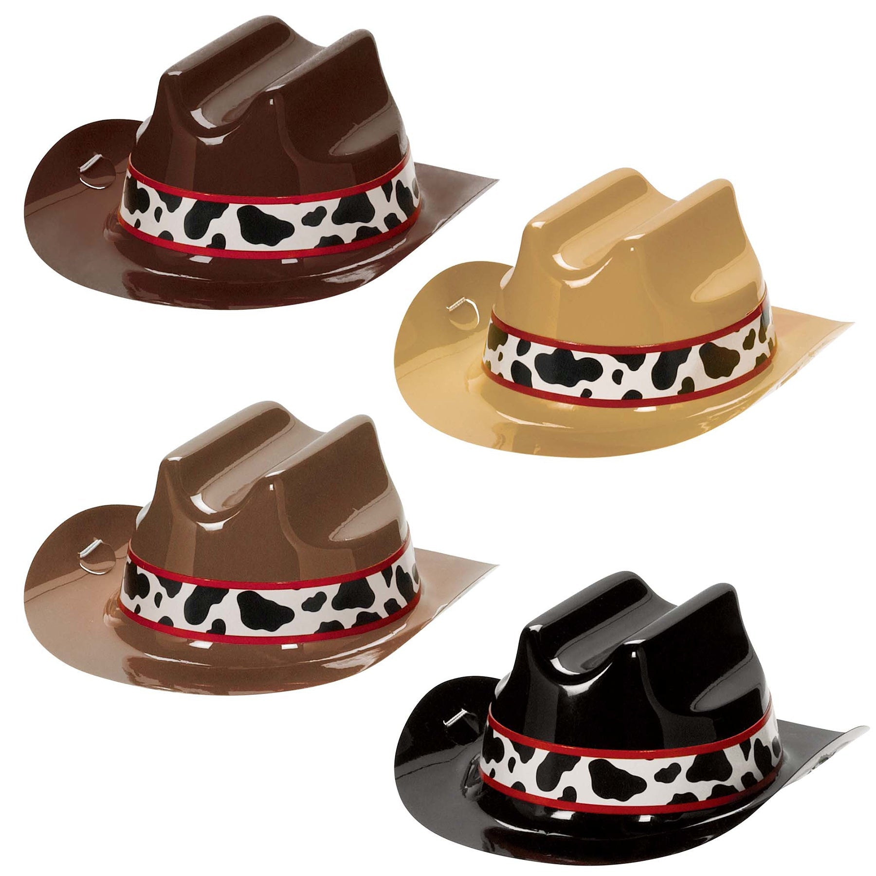 Halloween 8 Western Mini Cowboy Hats Plastic 2.2x4.8in
