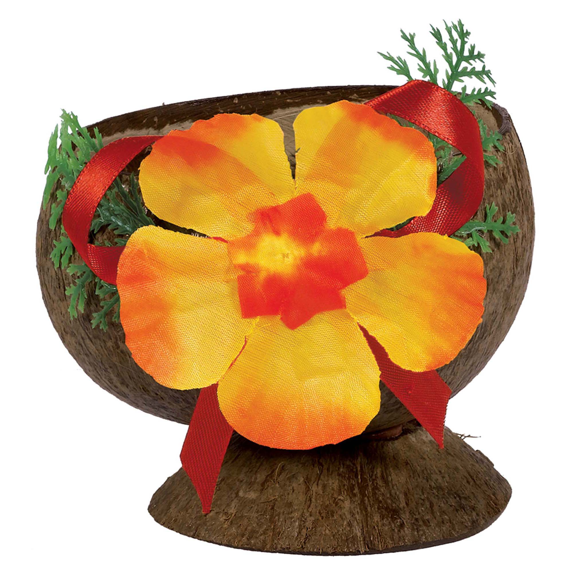 Authentic Coconut Cup with Flower  4oz and 18oz