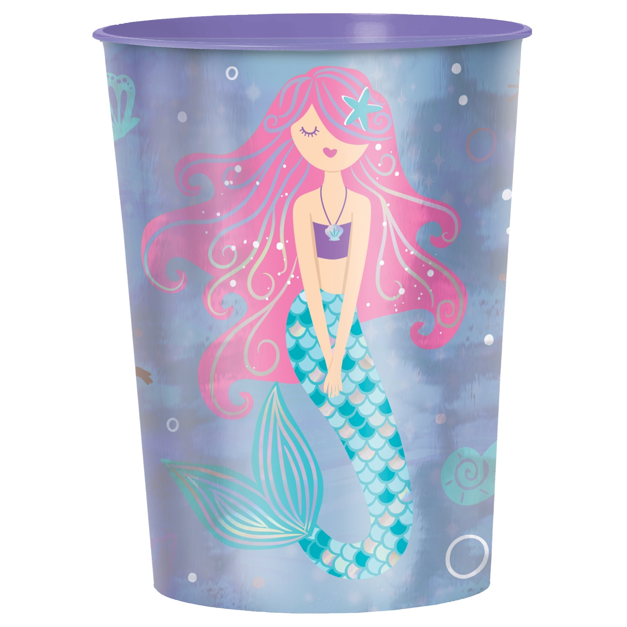 Shimmering Mermaids Plastic Cup  Metallic  16oz