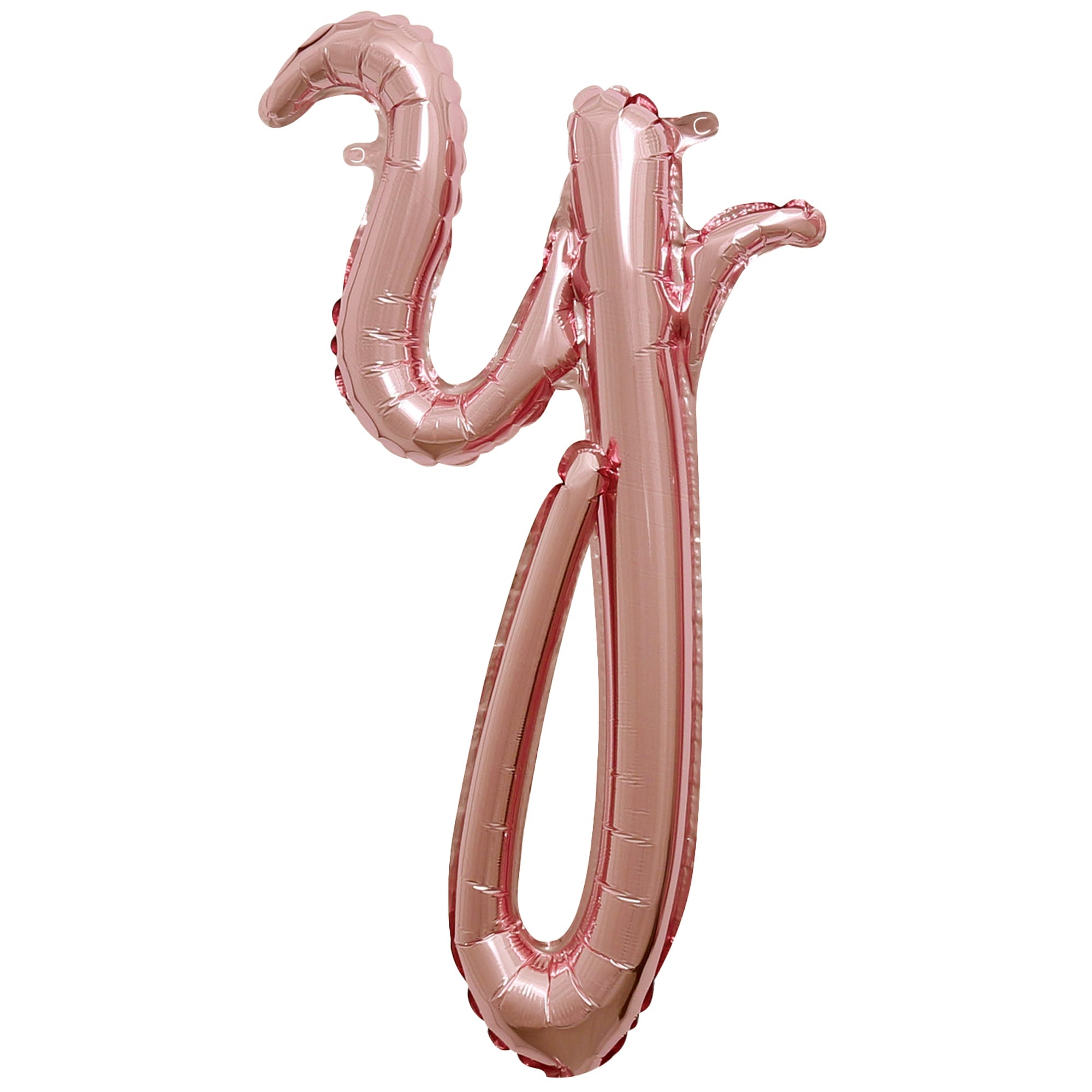 Air-Filled Letter Balloon  Script Letter Y  Rose Gold  16in