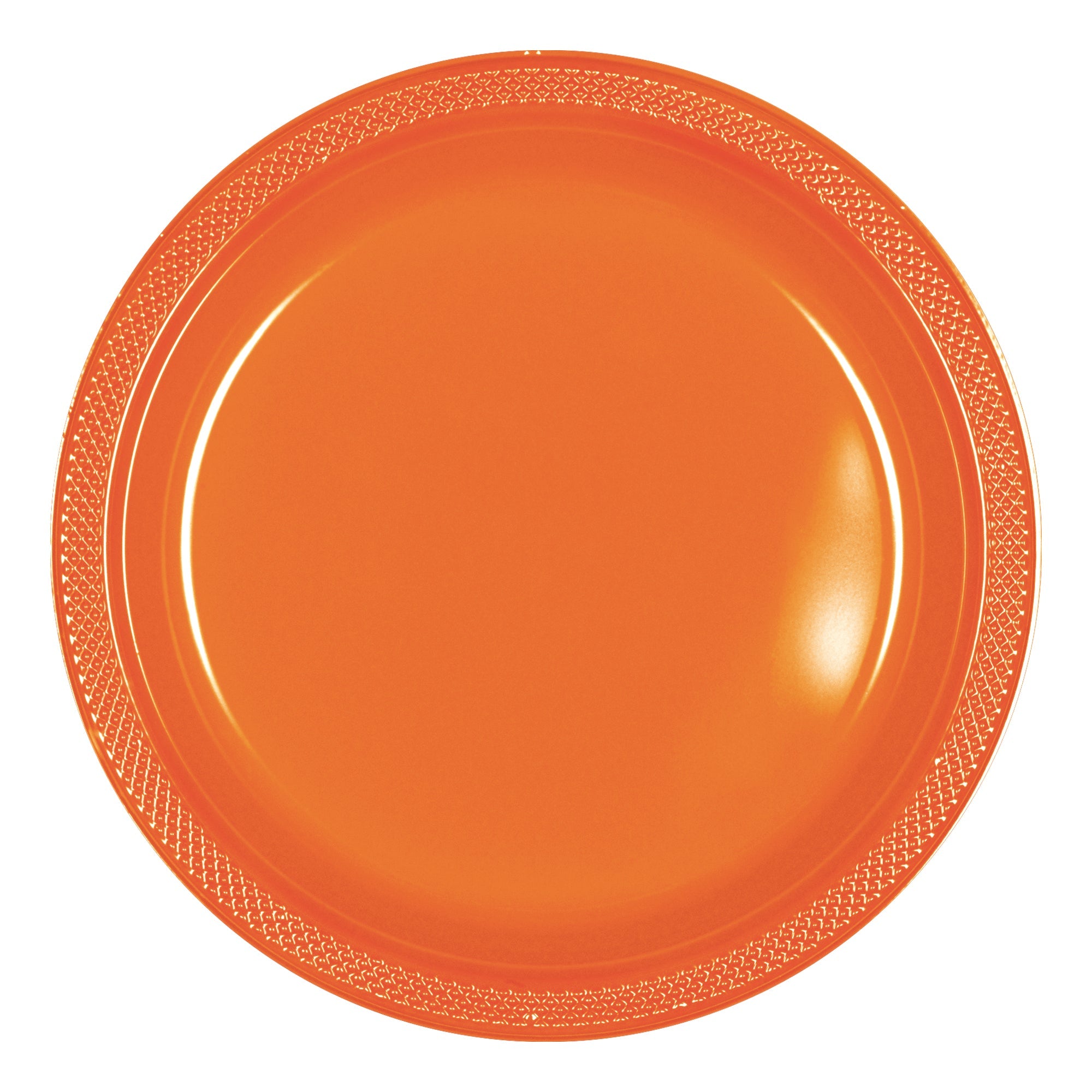 Round Plastic Plates  Orange Peel  20 pcs  7in