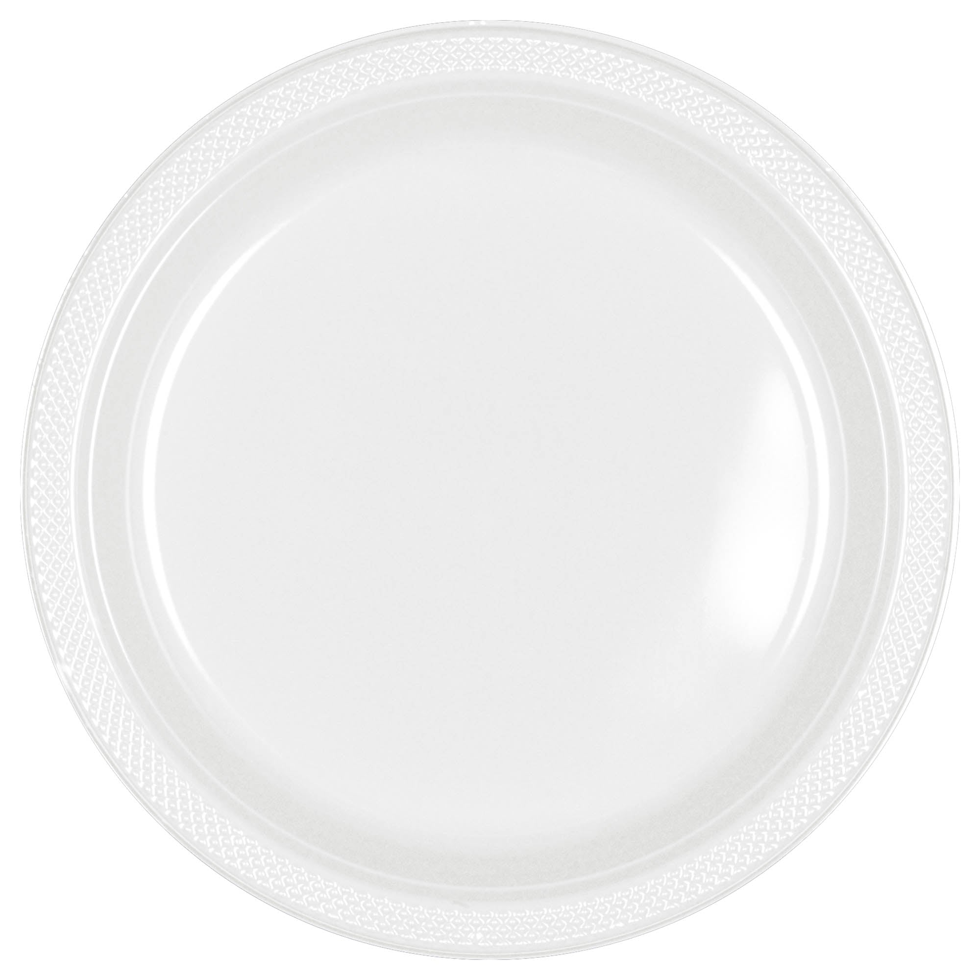 Round Plastic Plates  Frosty White  20 pcs  7in