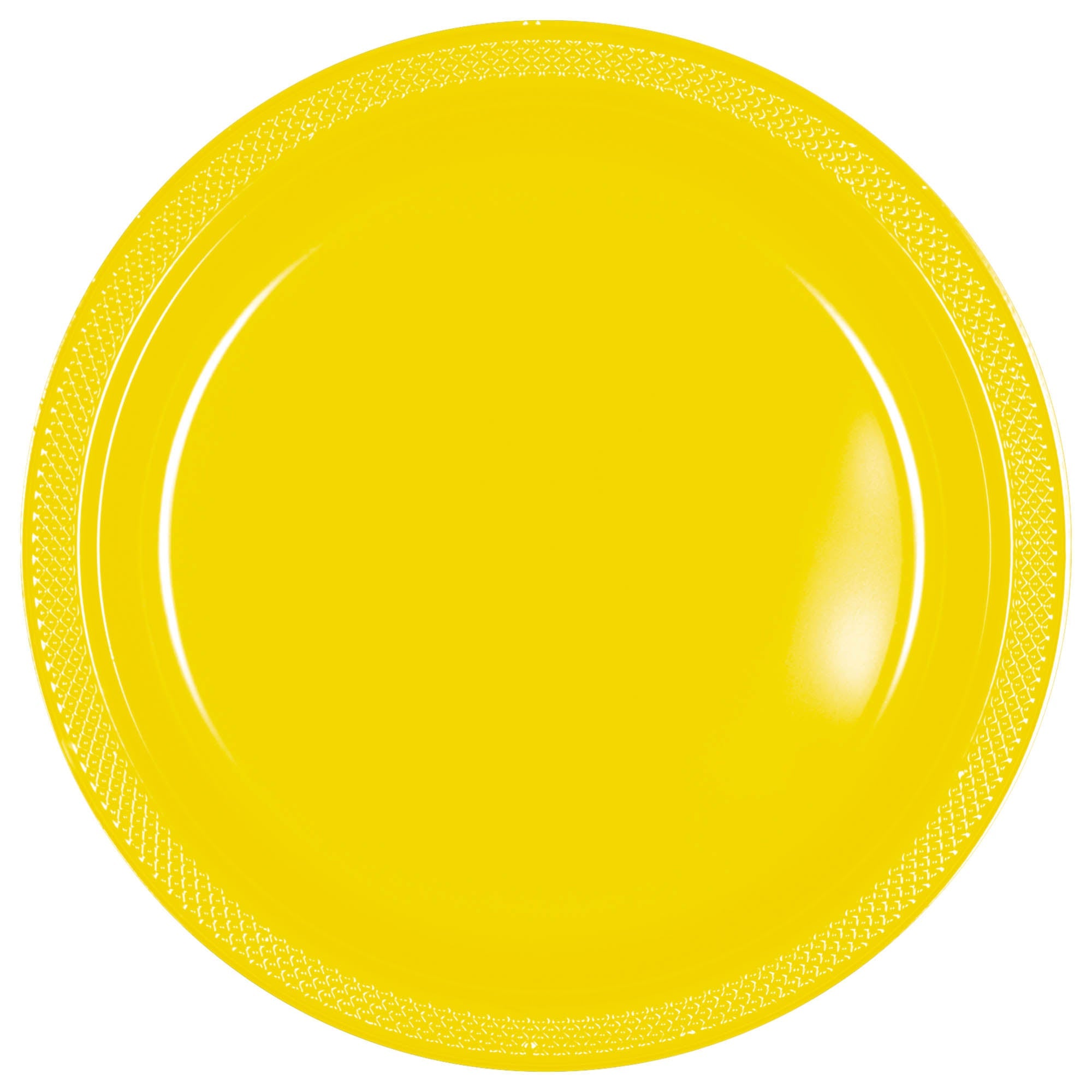 Round Plastic Plates  Yellow Sunshine  20 pcs  7in
