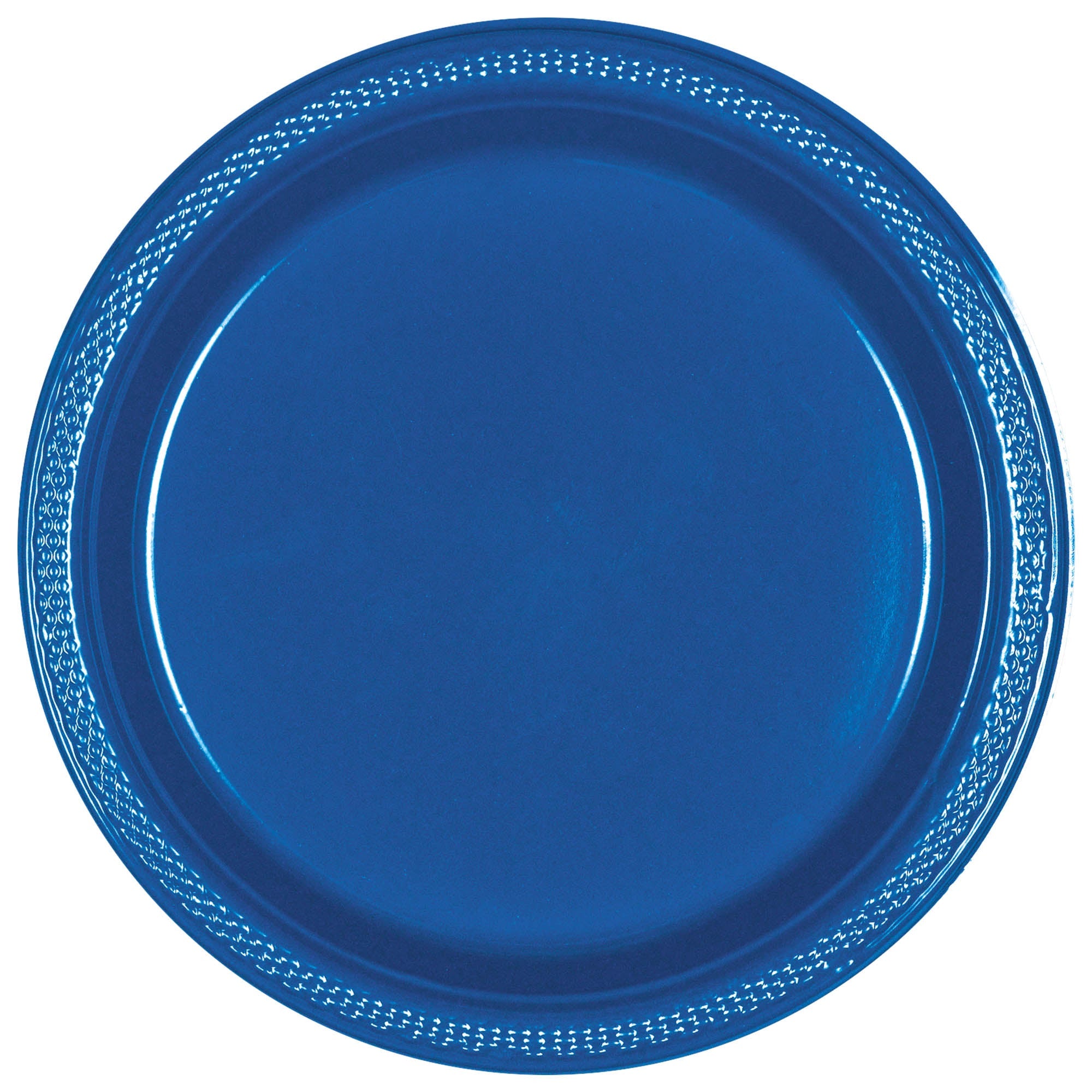Round Plastic Plates  Bright Royal Blue  20 pcs  7in