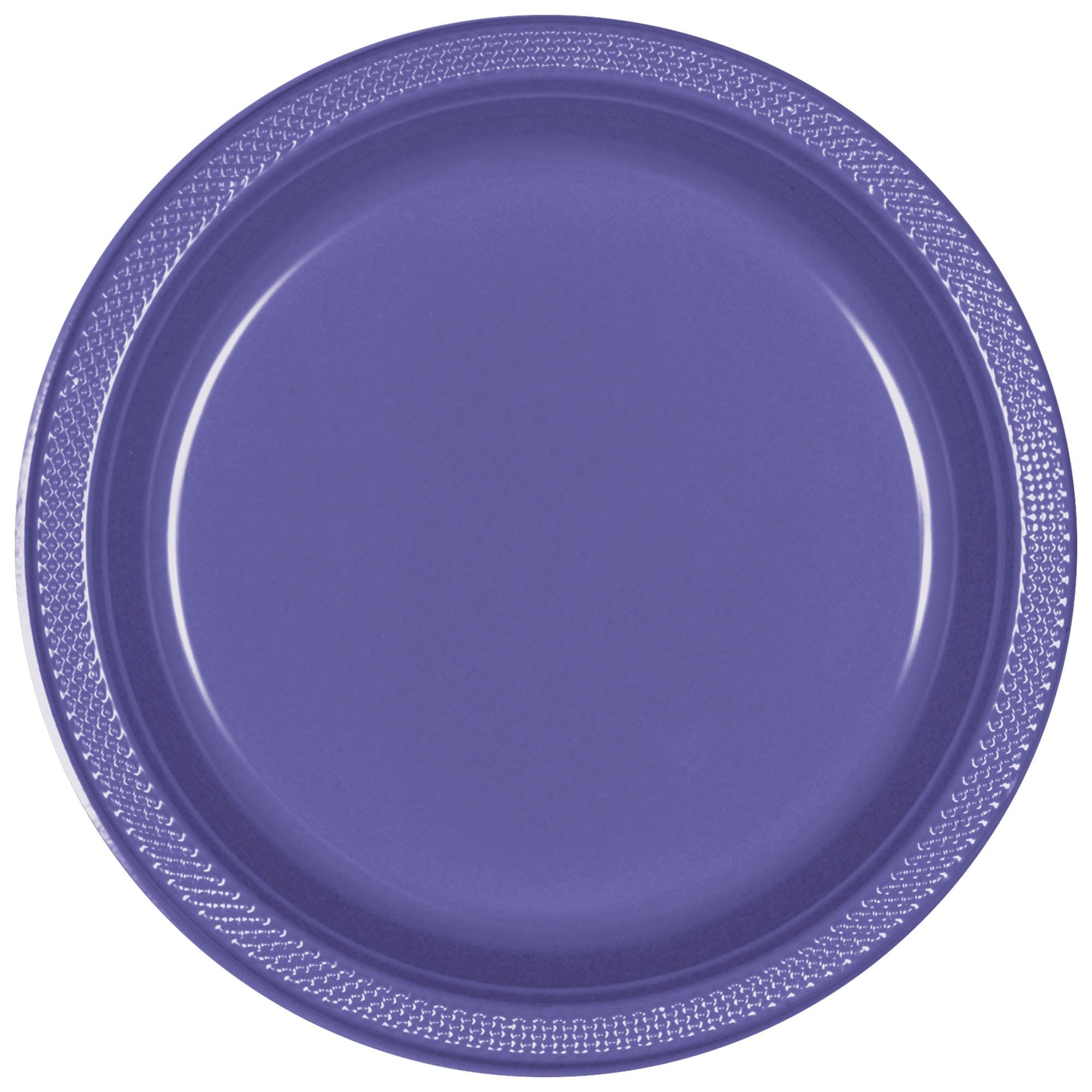 Round Plastic Plates  New Purple  20 pcs  7in