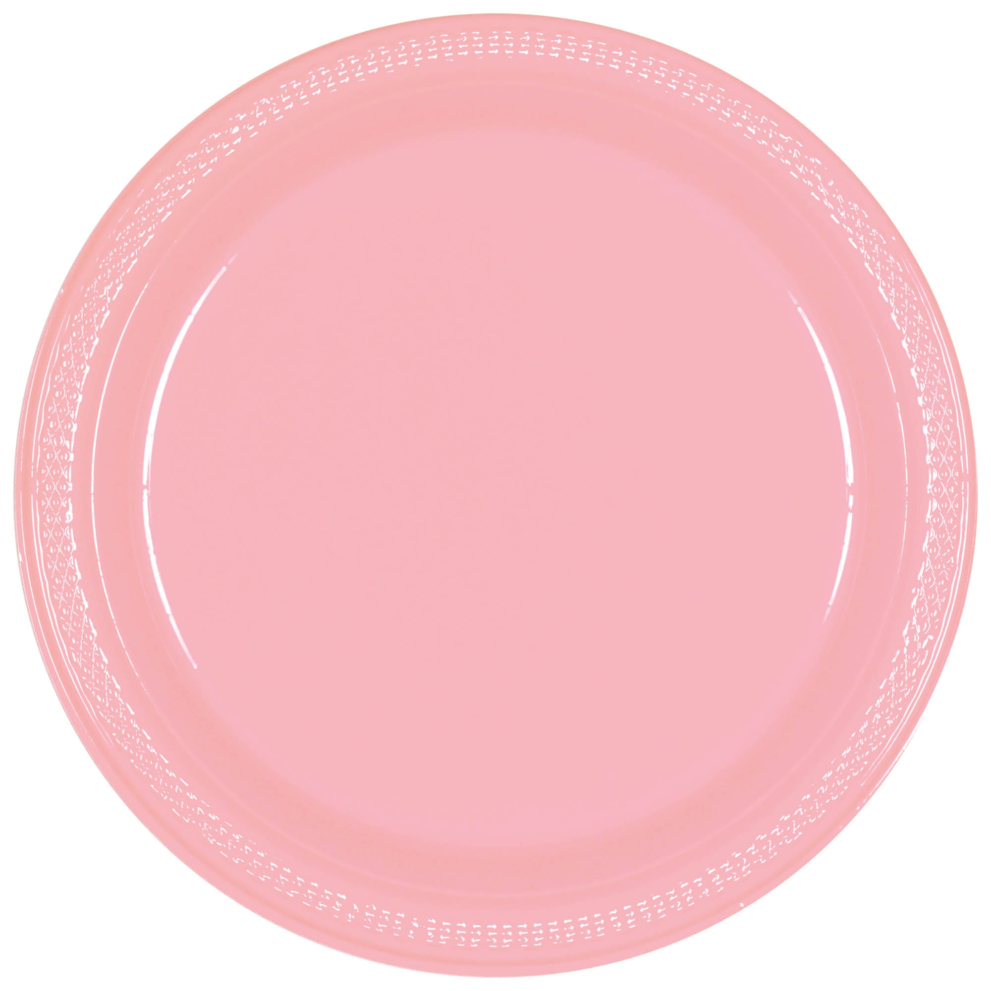 Round Plastic Plates  New Pink  20 pcs  7in