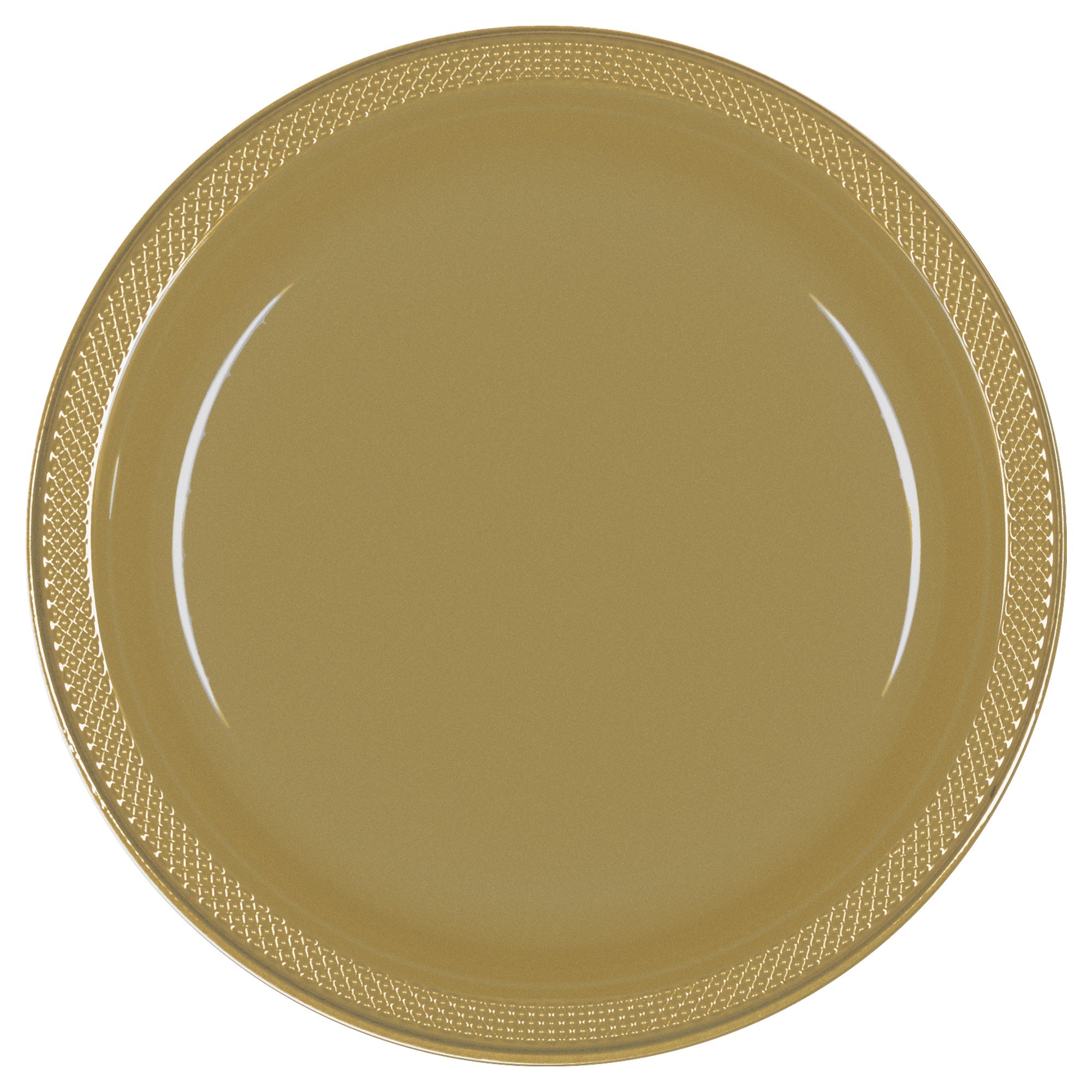 Round Plastic Plates  Gold  20 pcs  7in