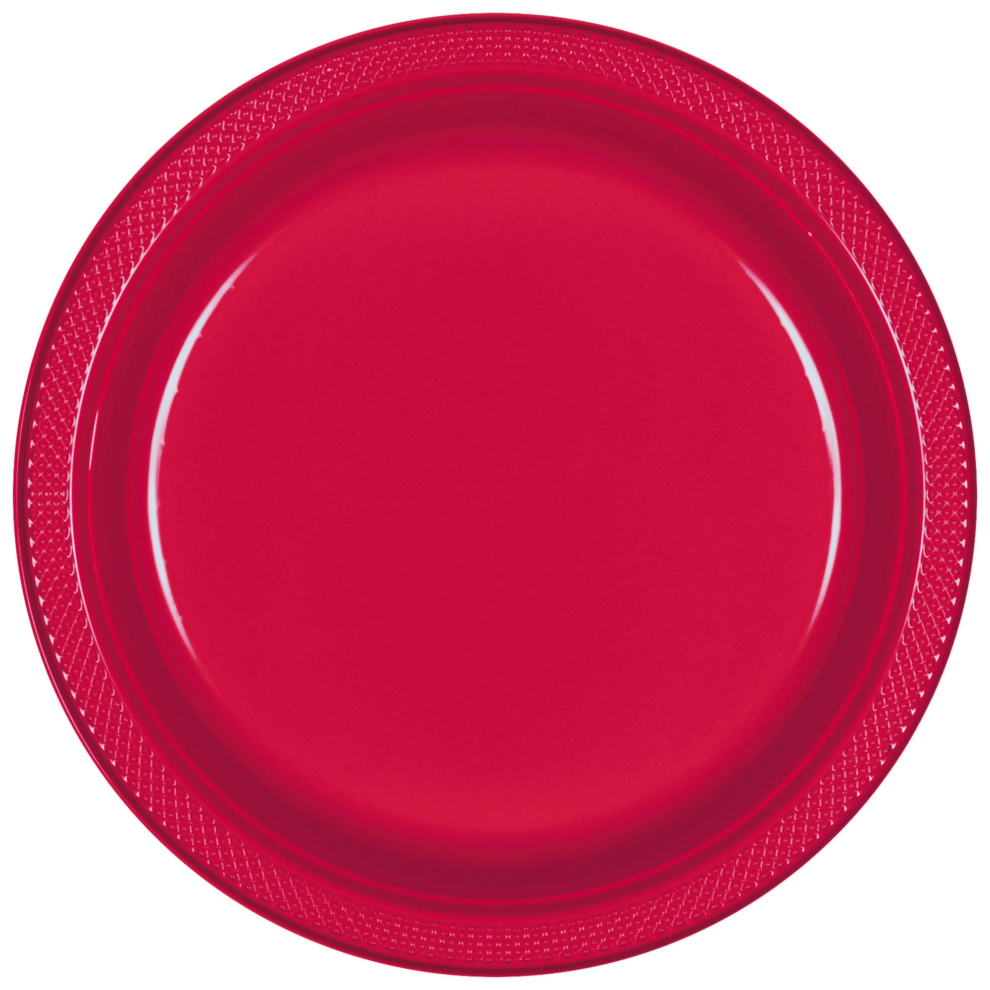 Round Plastic Plates  Apple Red  20 pcs  7in