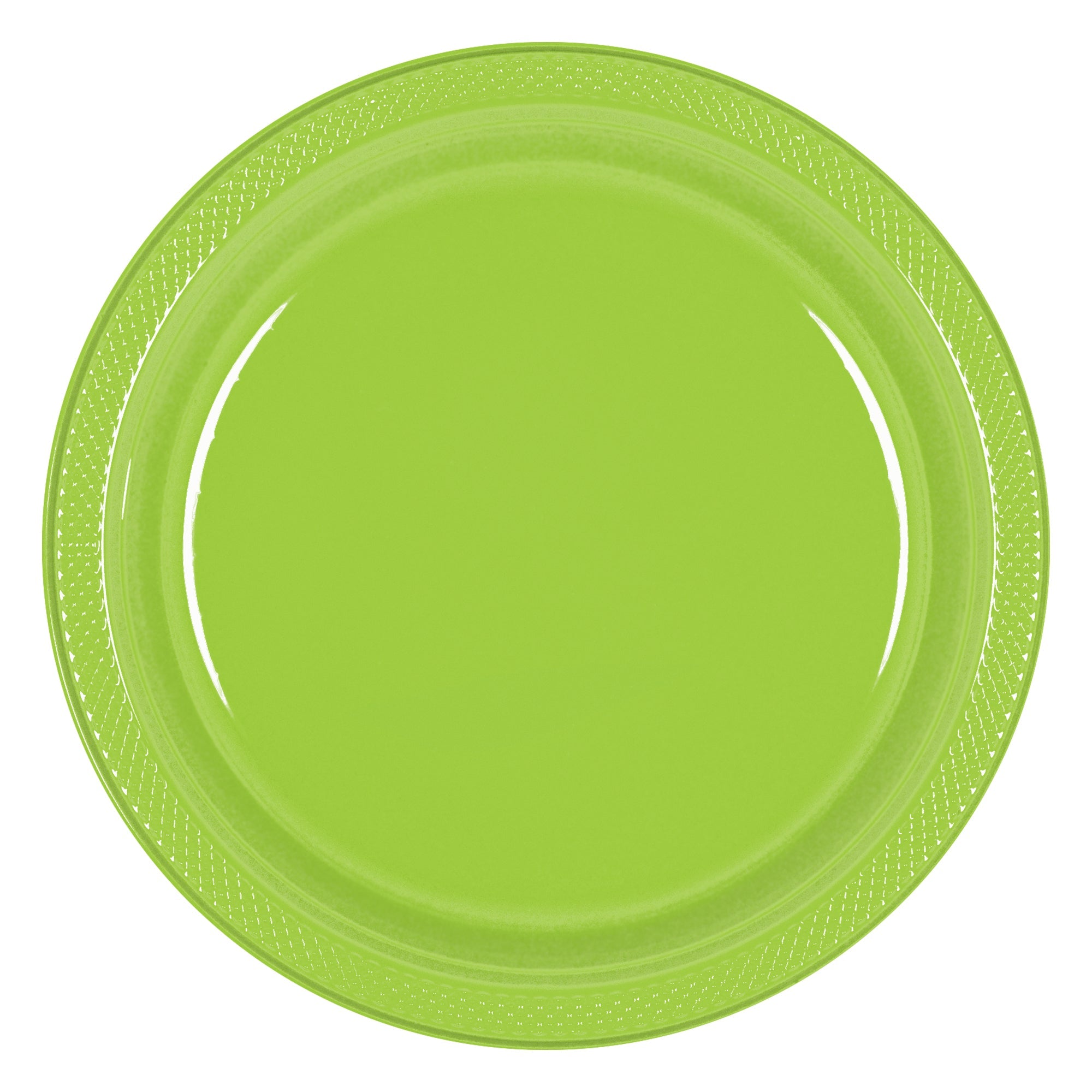 Round Plastic Plates  Kiwi  20 pcs  7in