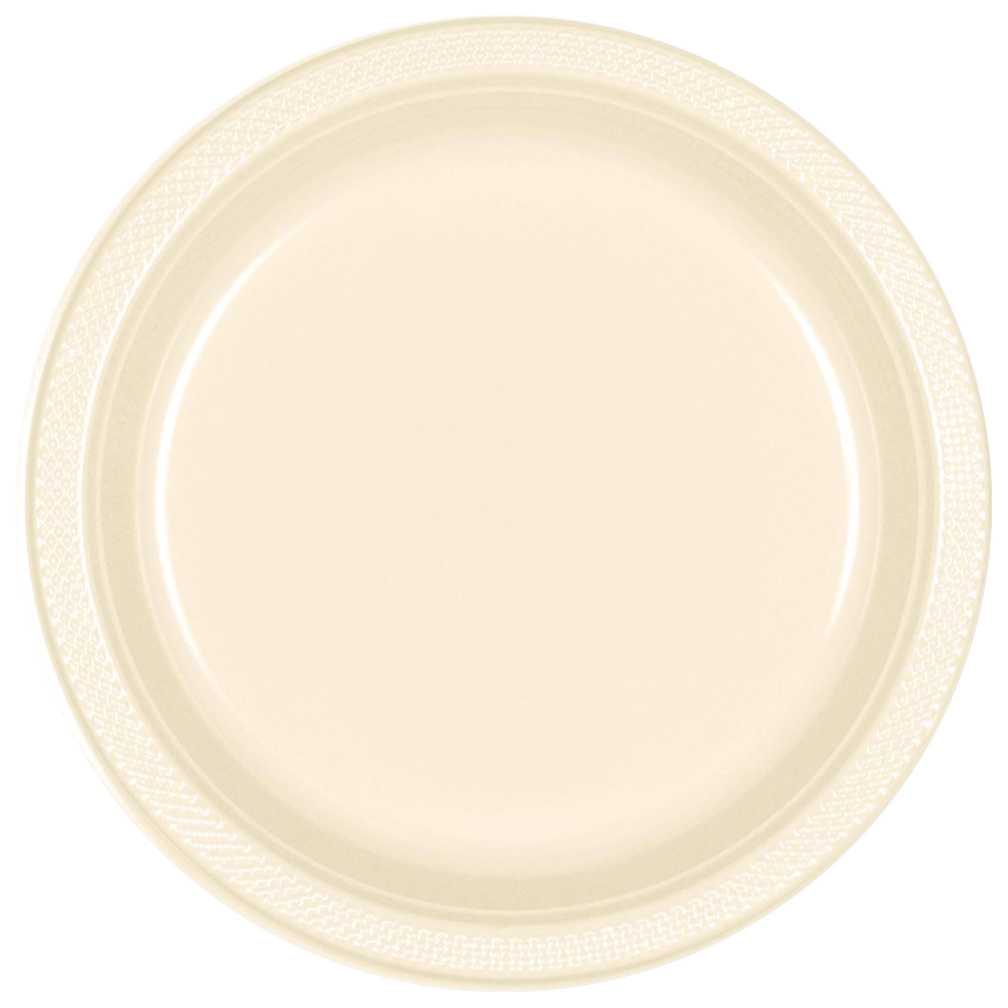 Round Plastic Plates  Vanilla   20 pcs  7in