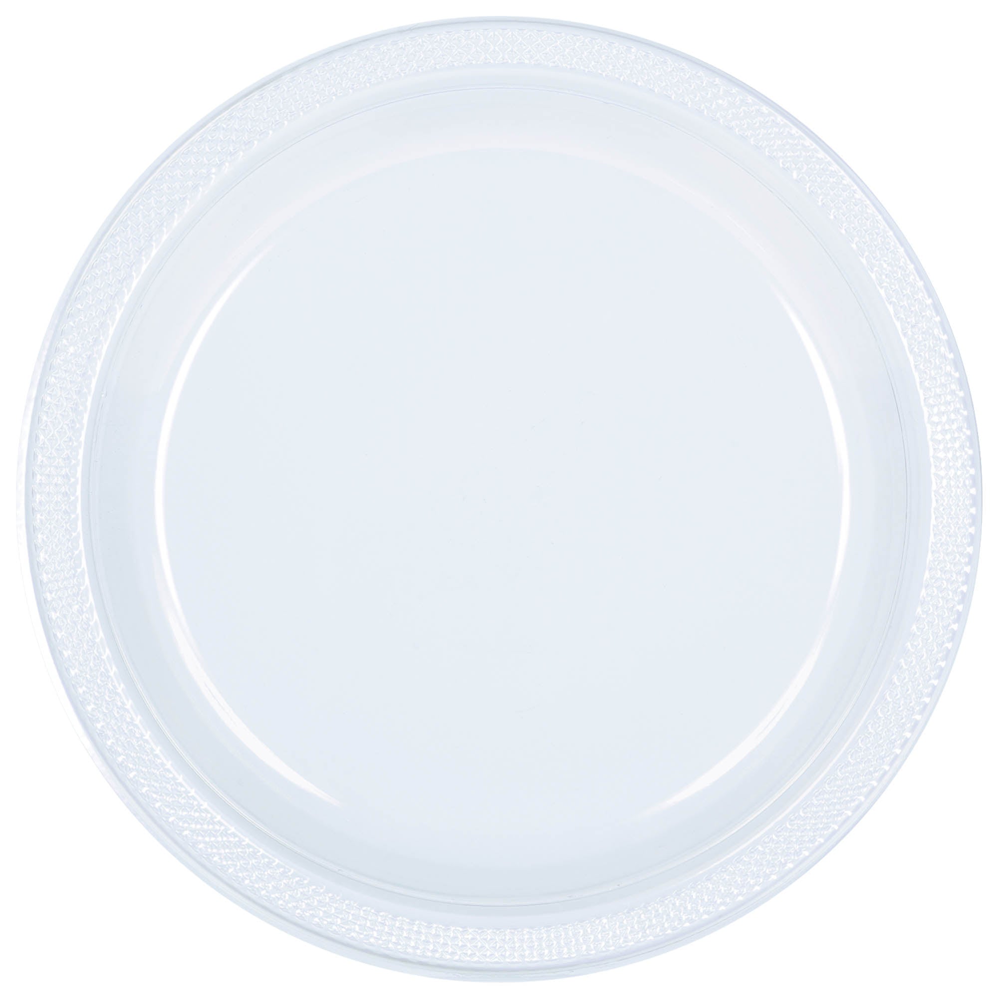 Round Plastic Plates  Clear  20 pcs  7in