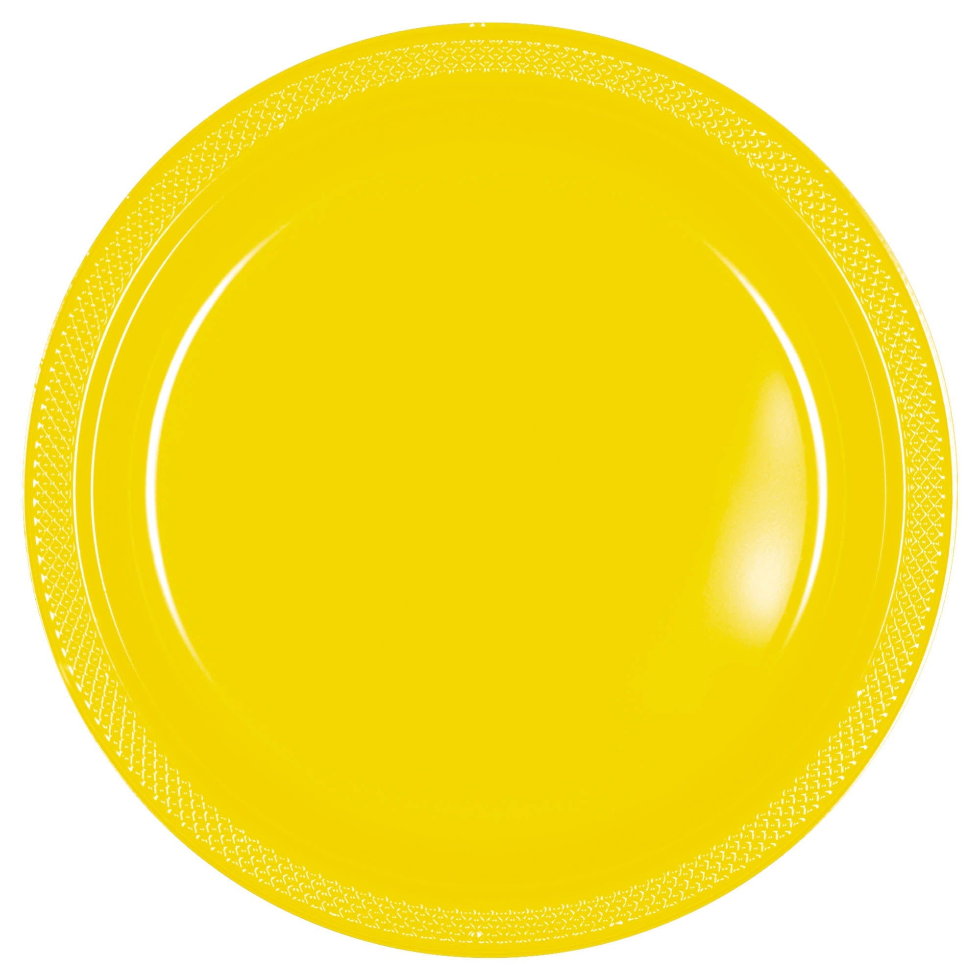 Round Plastic Plates  Yellow Sunshine  20 pcs  9in