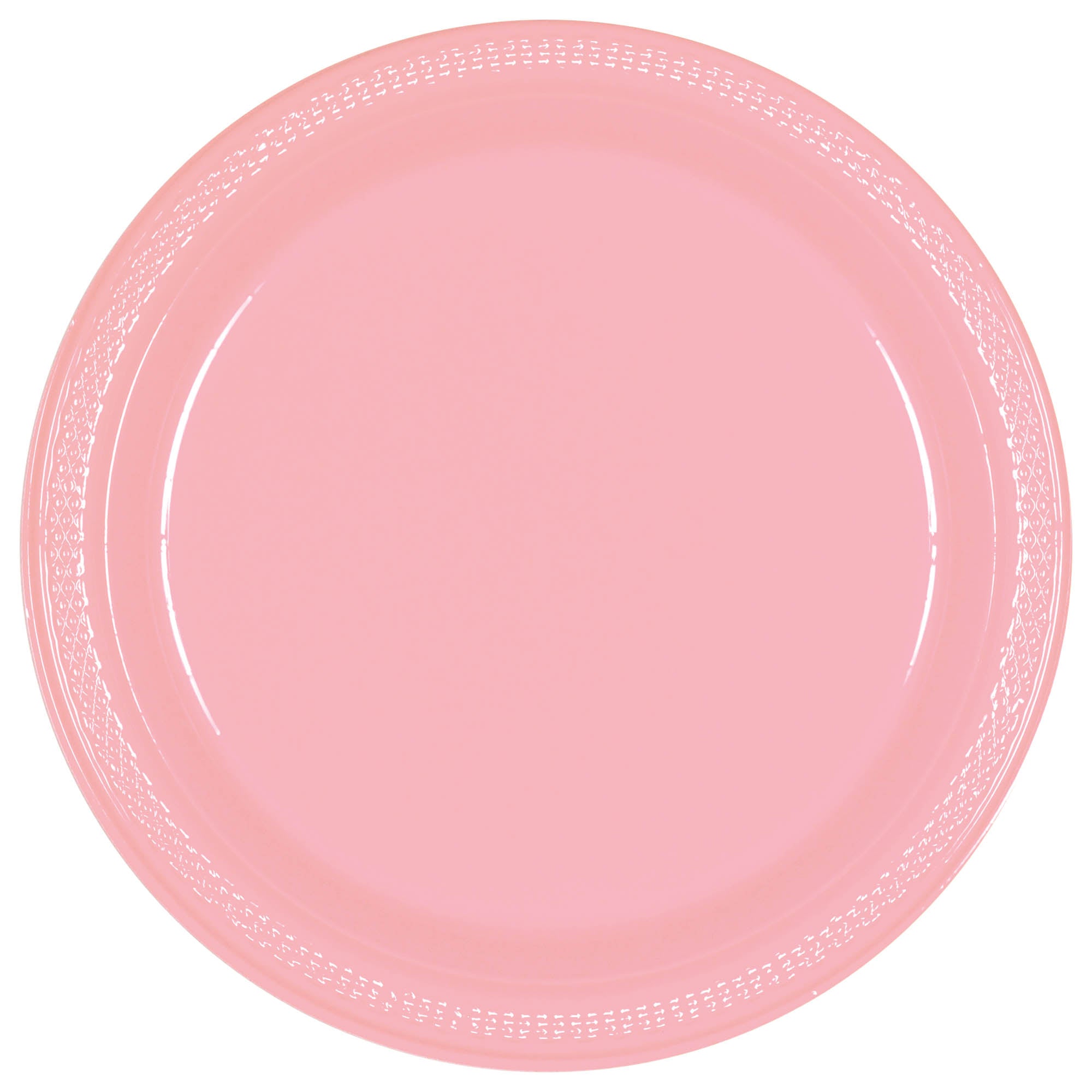 Round Plastic Plates  New Pink  20 pcs  9in
