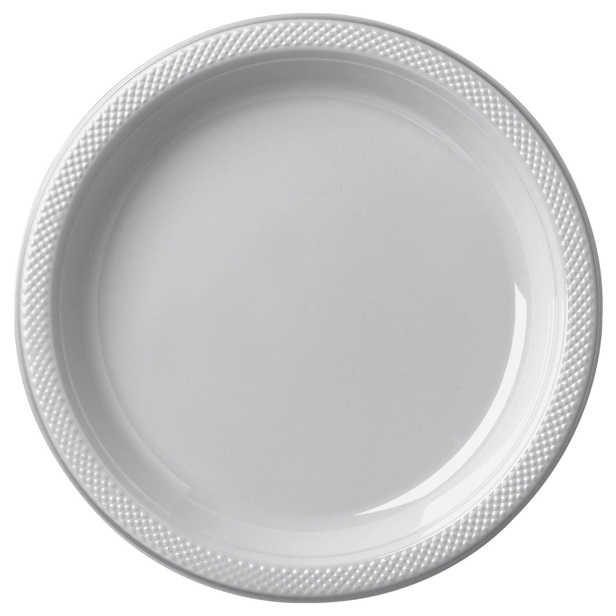 Round Plastic Plates  Silver  20 pcs  9in
