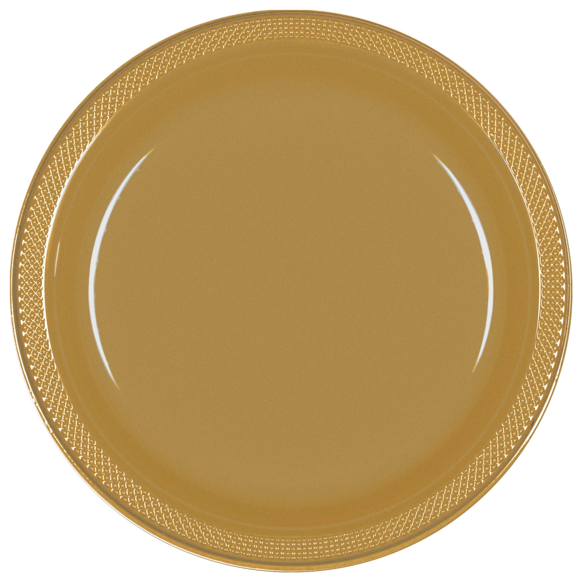 Round Plastic Plates  Gold  20 pcs  9in
