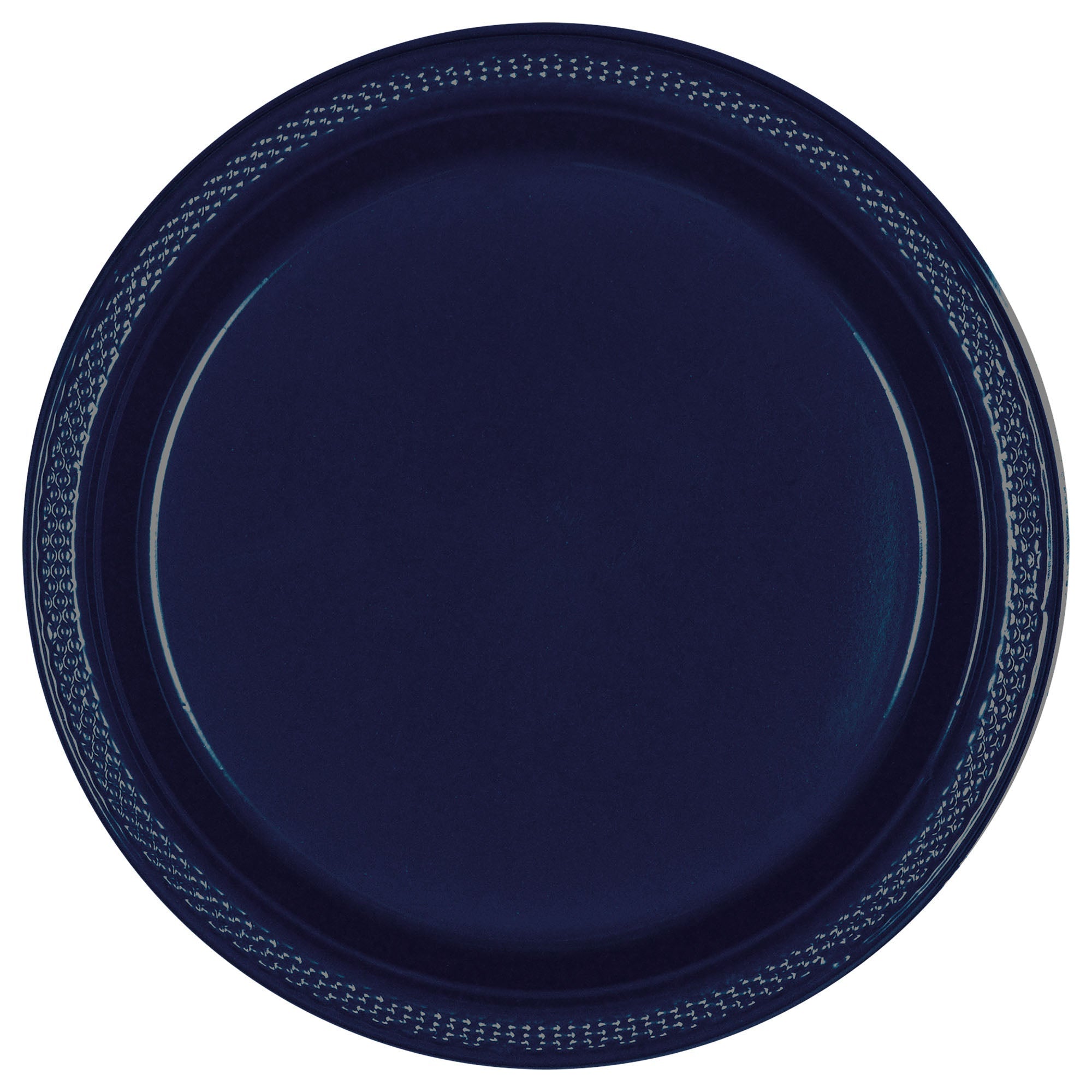 Round Plastic Plates  True Navy  20 pcs  9in