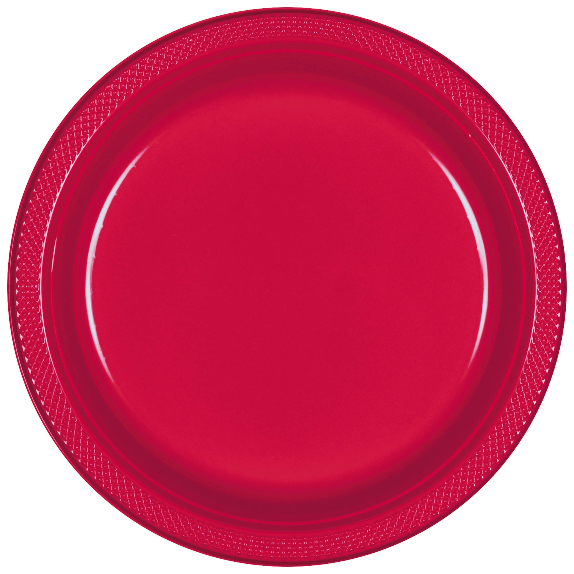 Round Plastic Plates  Apple Red  20 pcs  9in