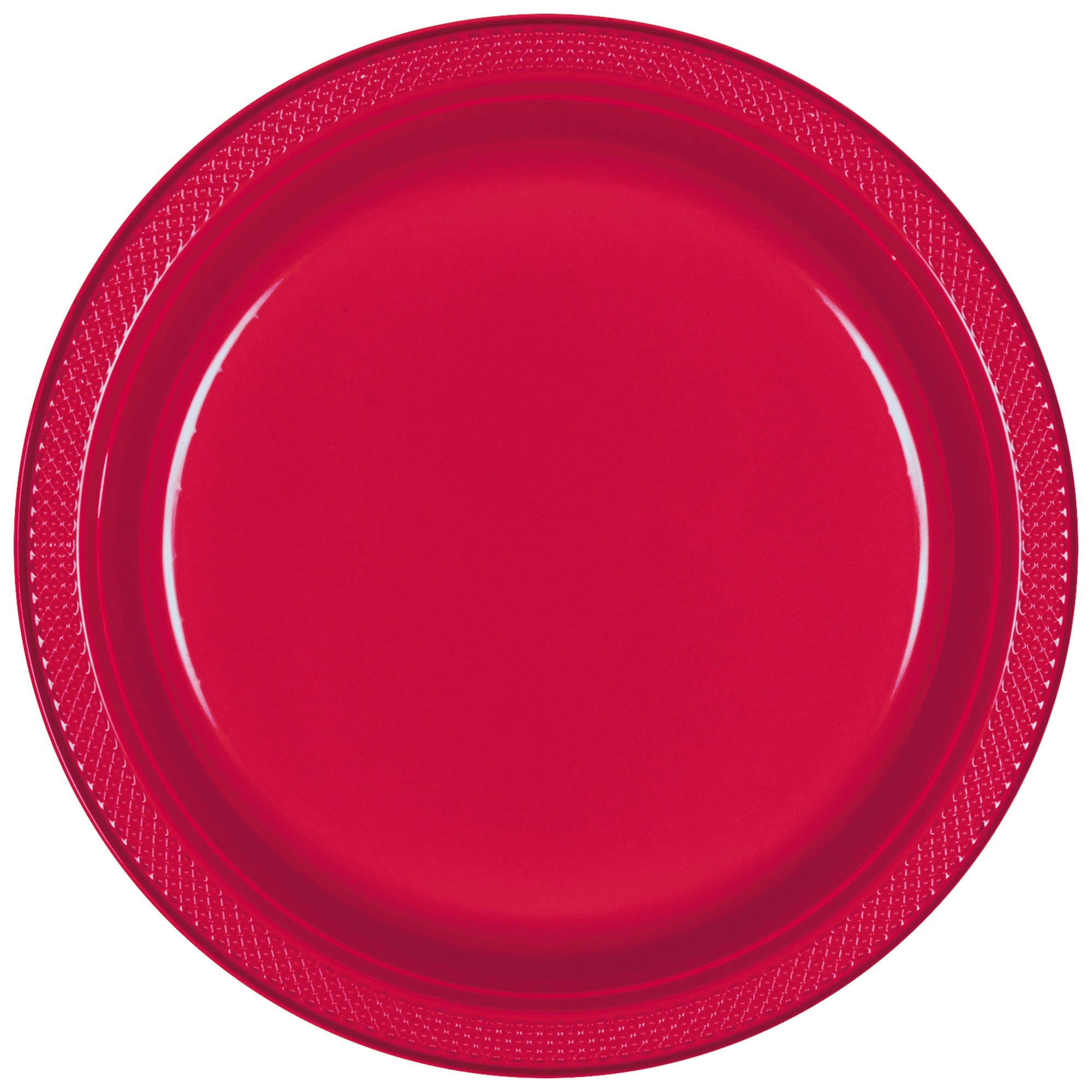 Round Plastic Plates  Apple Red  20 pcs  9in