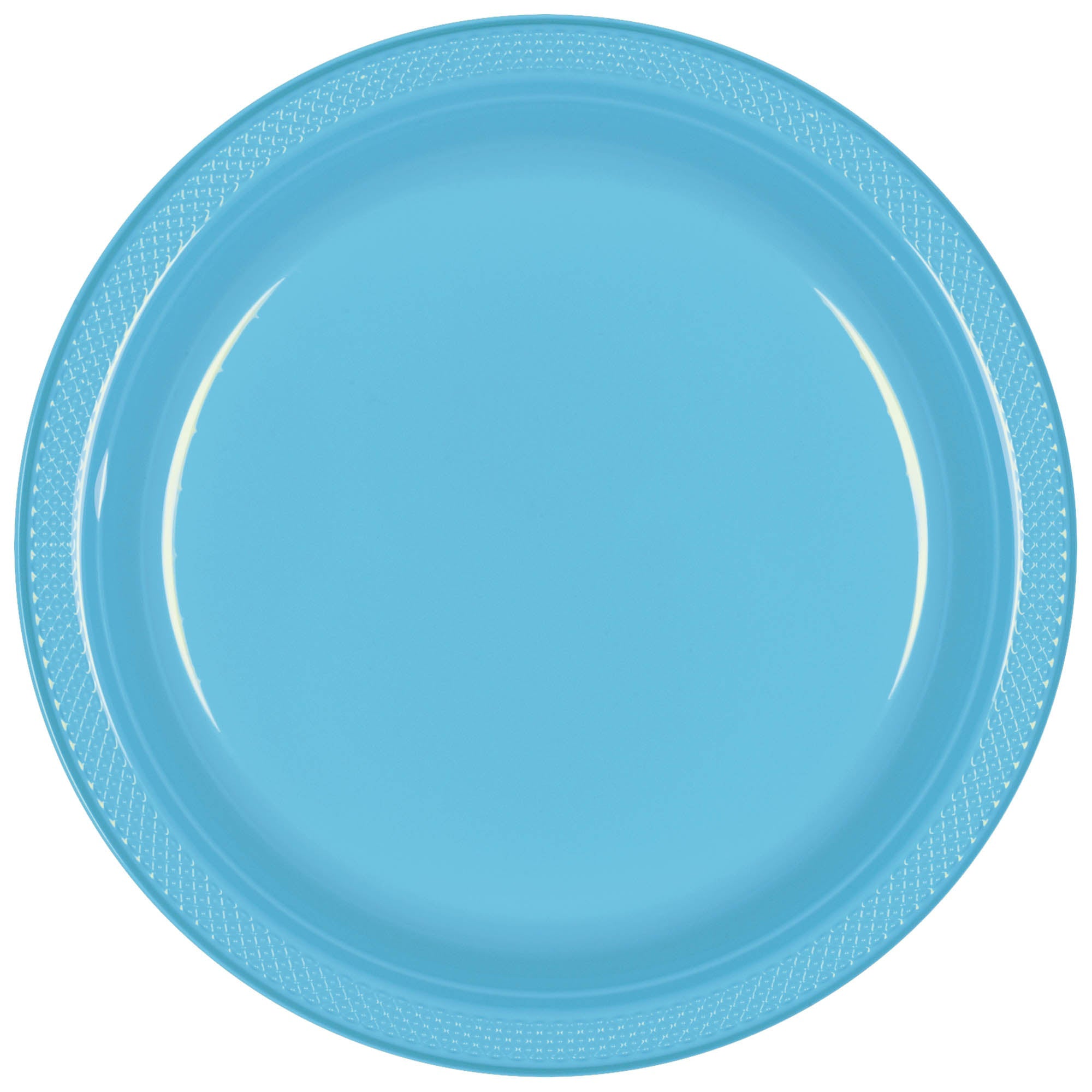Round Plastic Plates  Caribbean Blue  20 pcs  9in