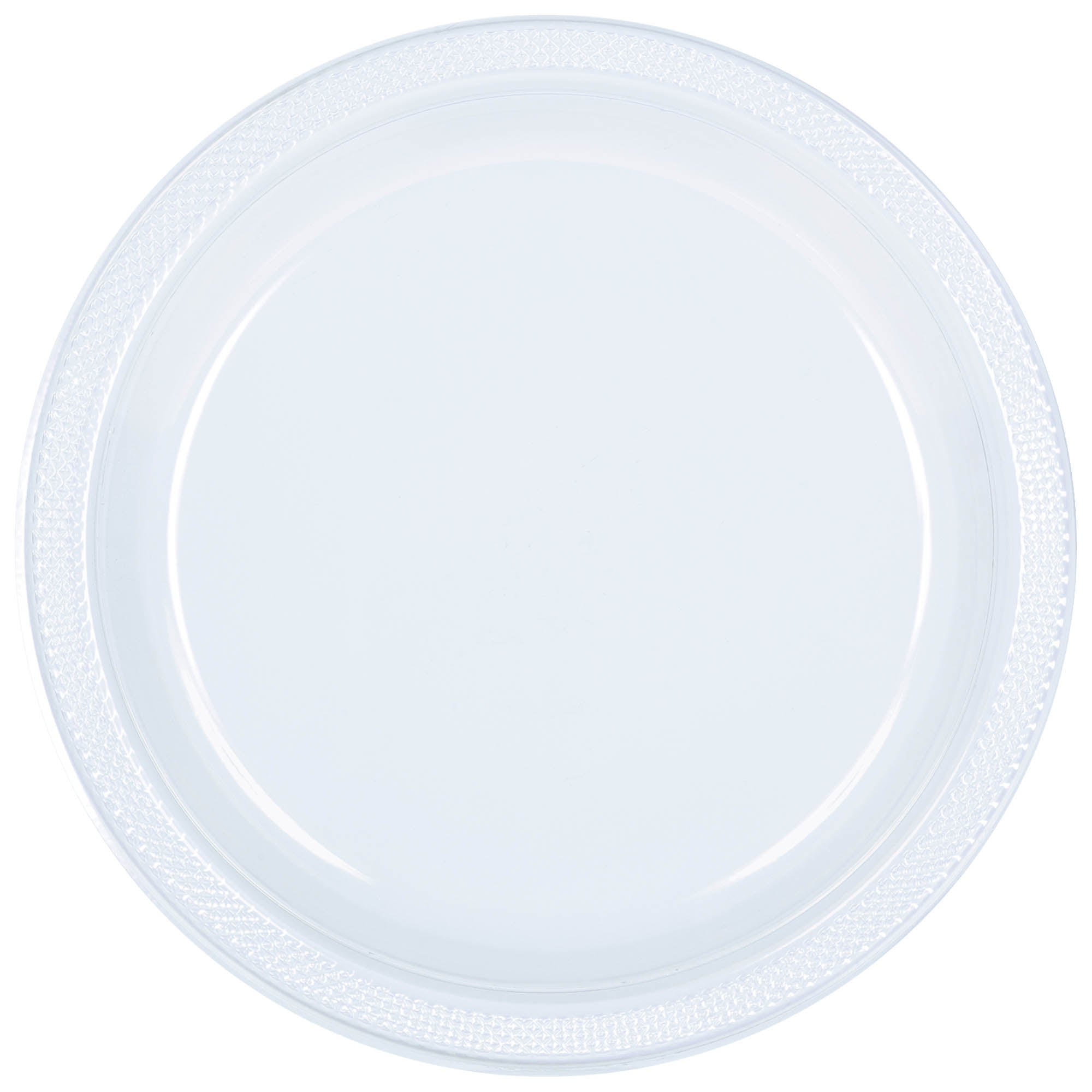 Round Plastic Plates  Clear  20 pcs  9in