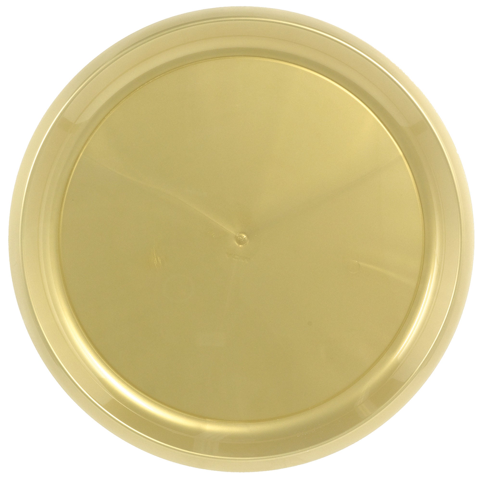 Round Plastic Platter  Gold  16in