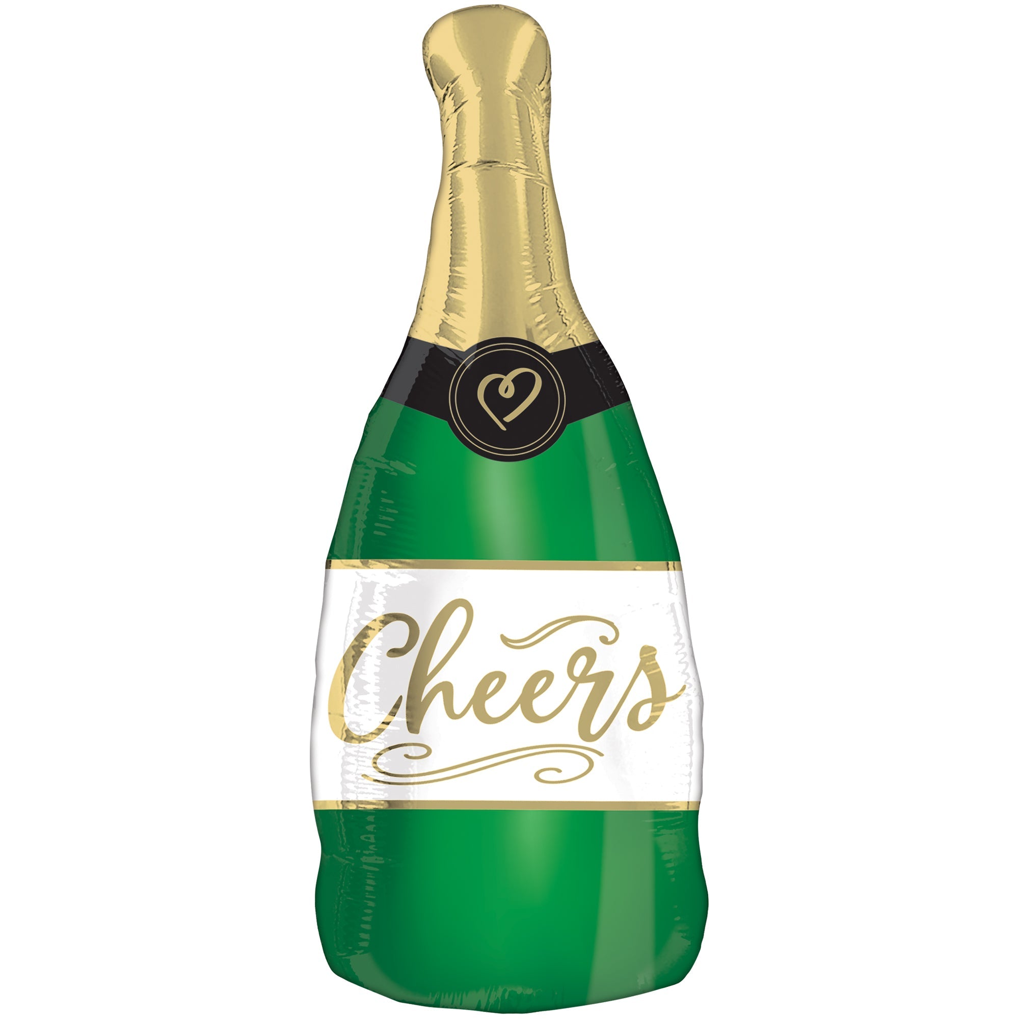 Air-Filled Shaped Balloon  Bubbly Wine   19x7in