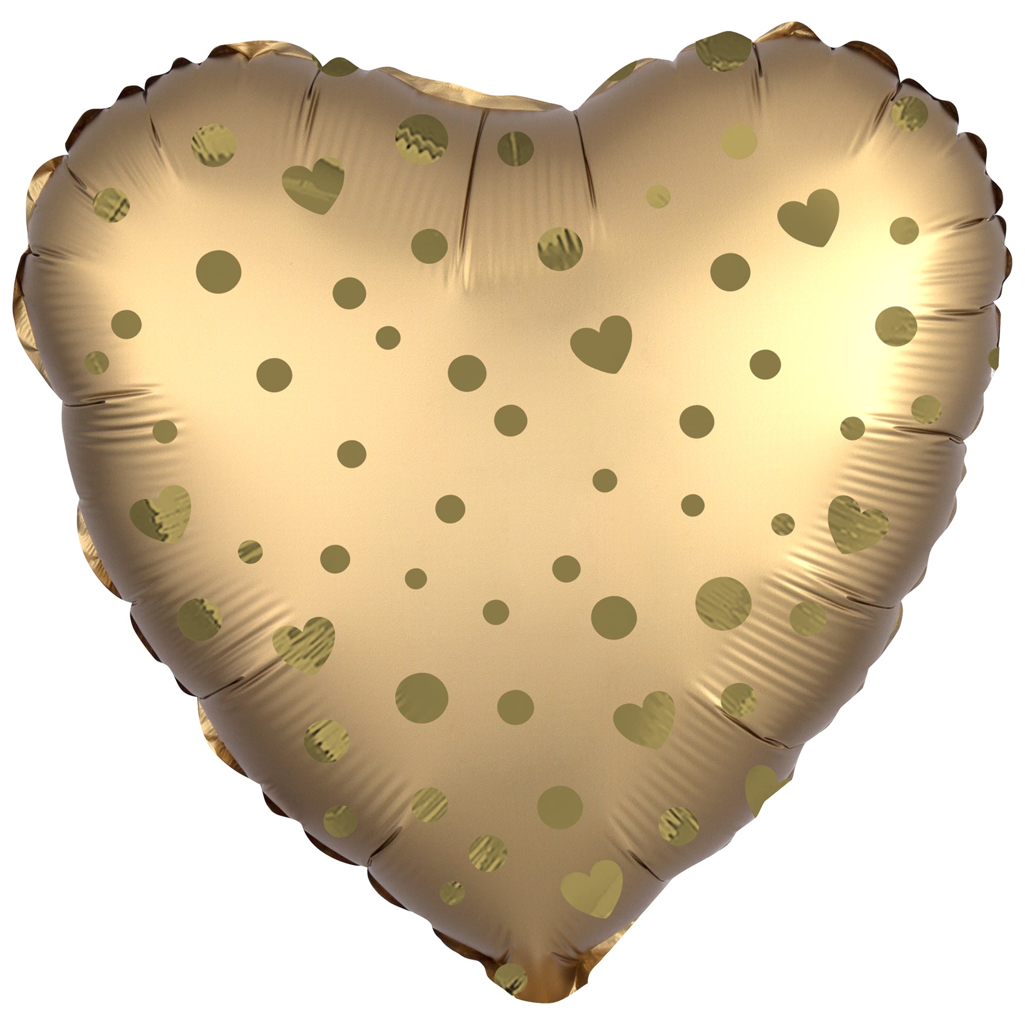 Air-Filled Shaped Balloon  Gold Heart  14x13in