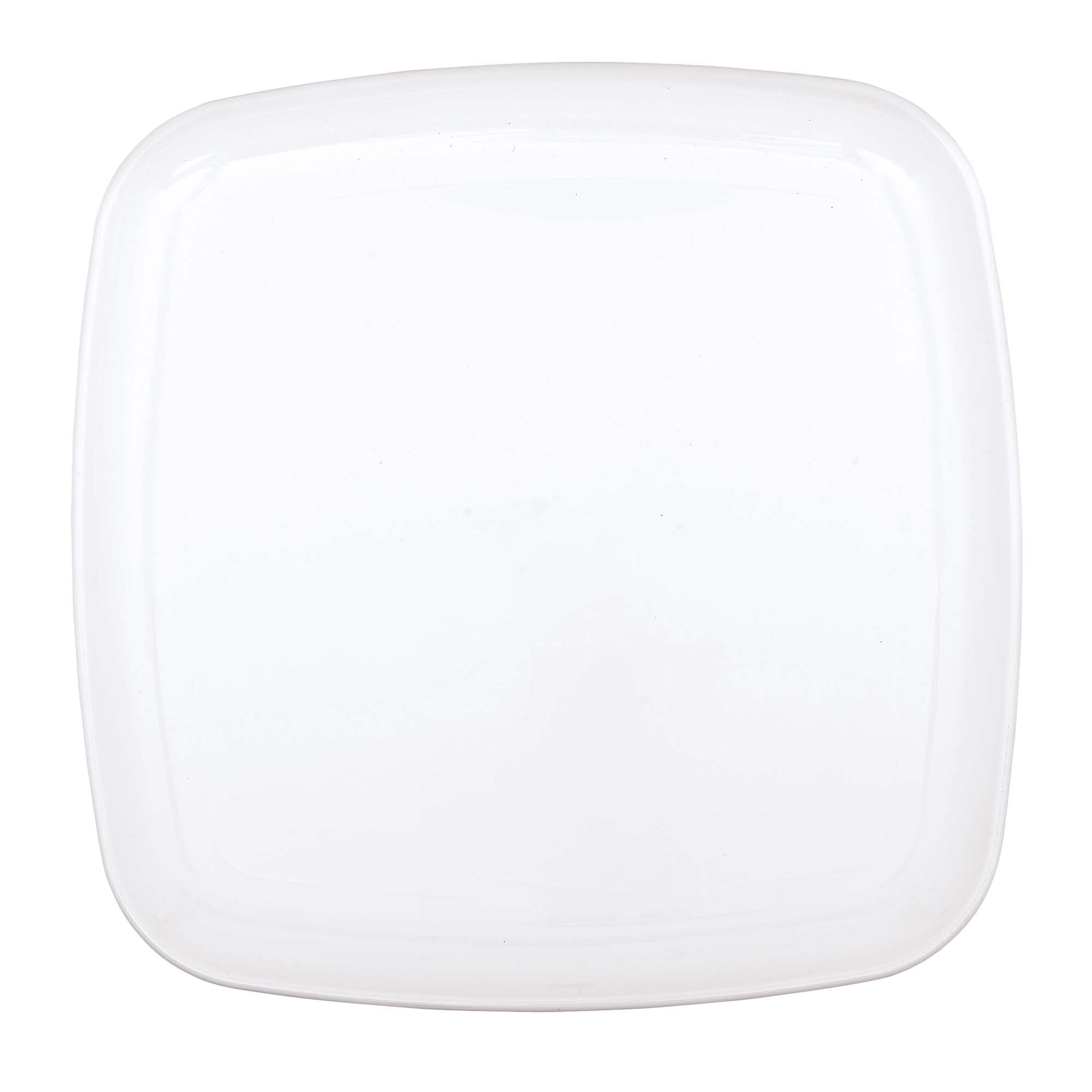 Plastic Square Platters  Frosty White  14in