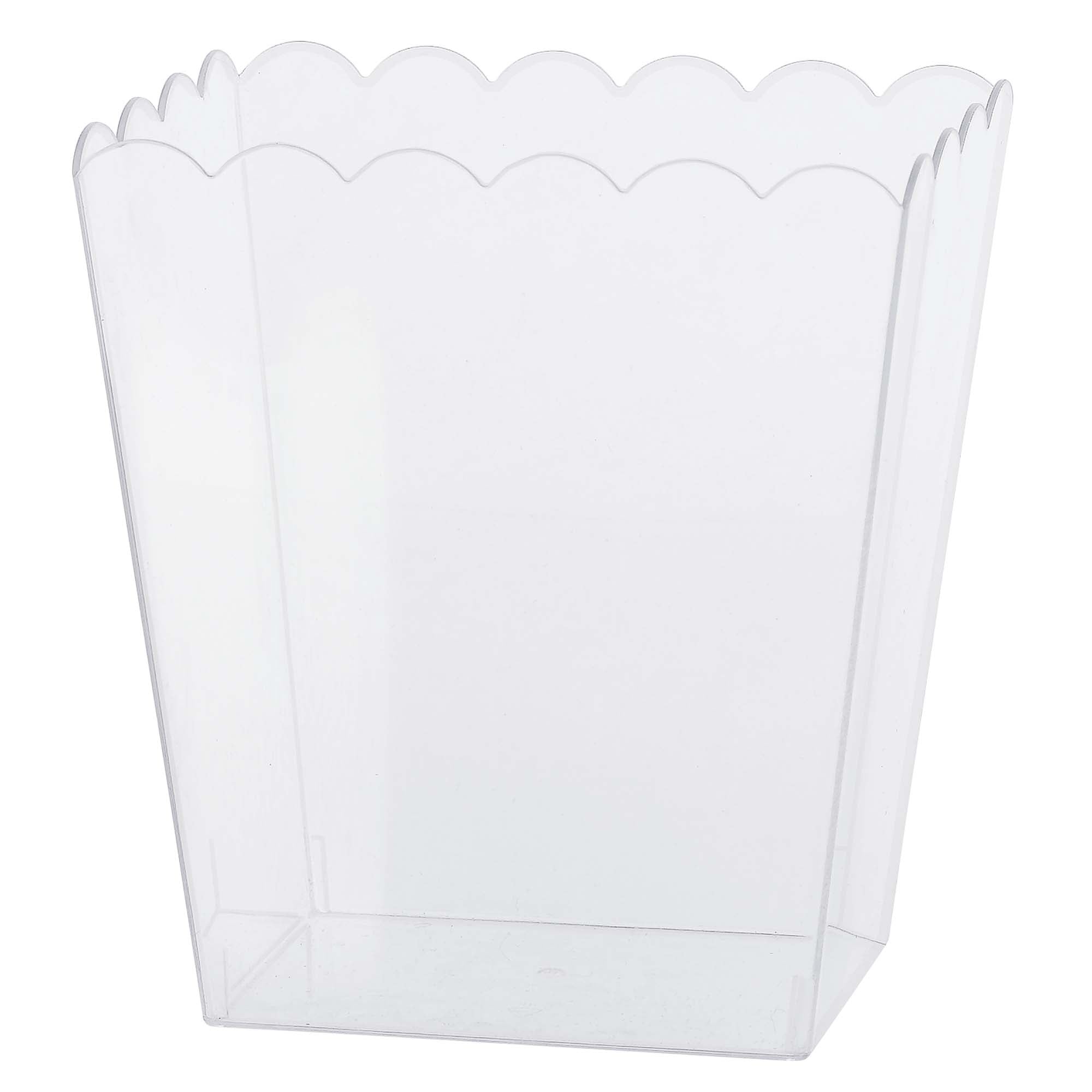 Scalloped Container  Medium  Plastic Clear  6in