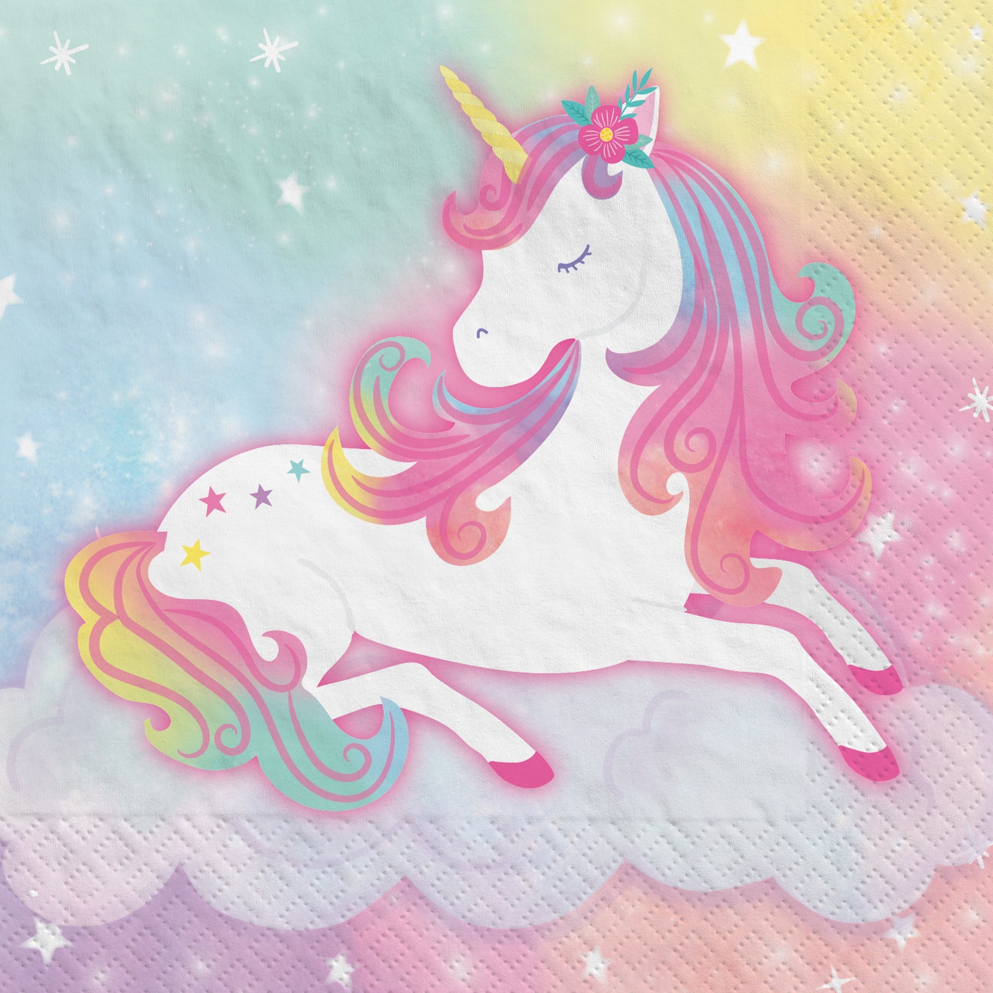 Enchanted Unicorn 16 Beverage Napkins  9.75x9.75in