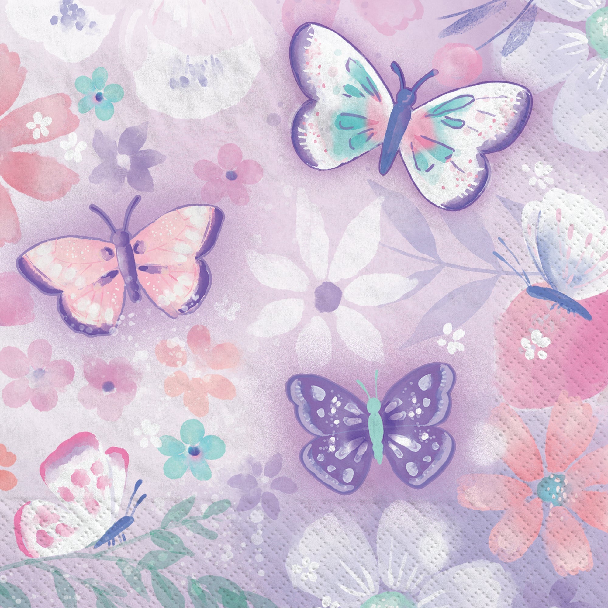 Flutter 16 Beverage Napkins   9.75x9.75in