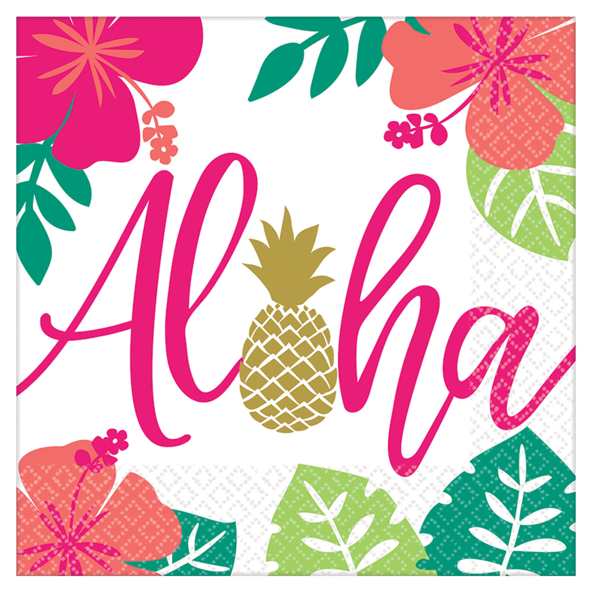 Aloha  16 Luncheon Napkins  12.875x12.875in