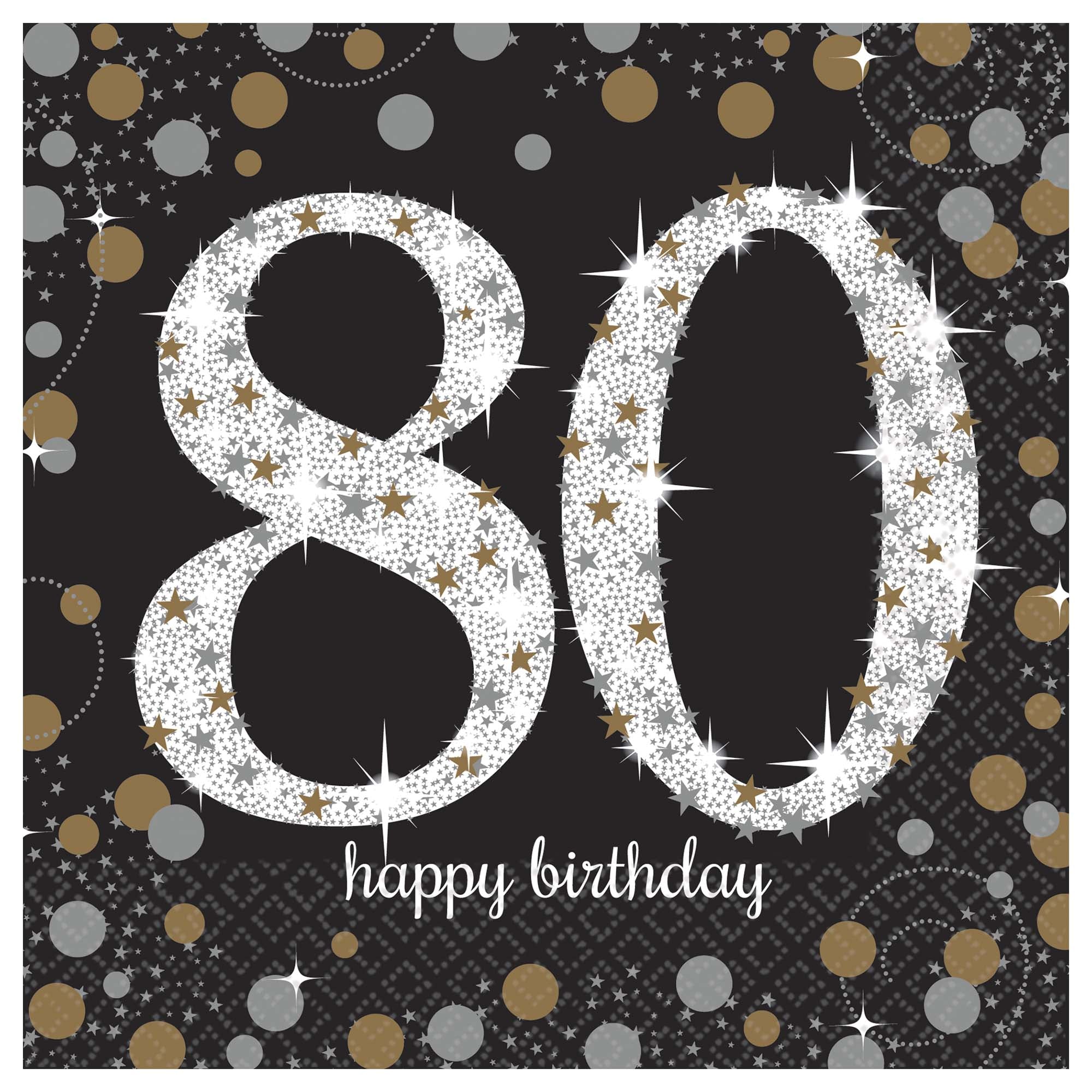 Sparkling Celebration 16 Luncheon Napkins  80th  12.875 x12.875in