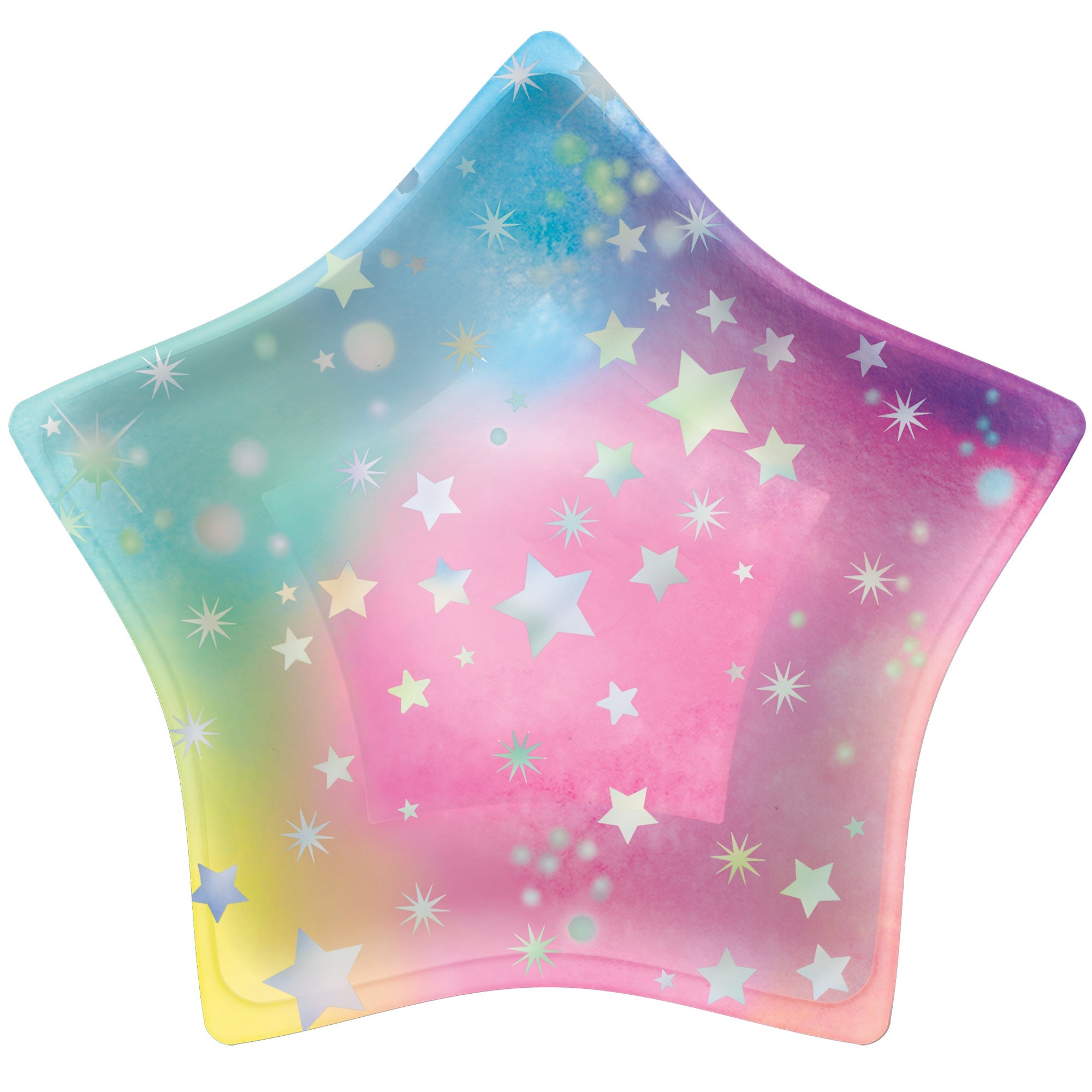 Luminous 8  Iridescent Shaped Paper Plates  7in