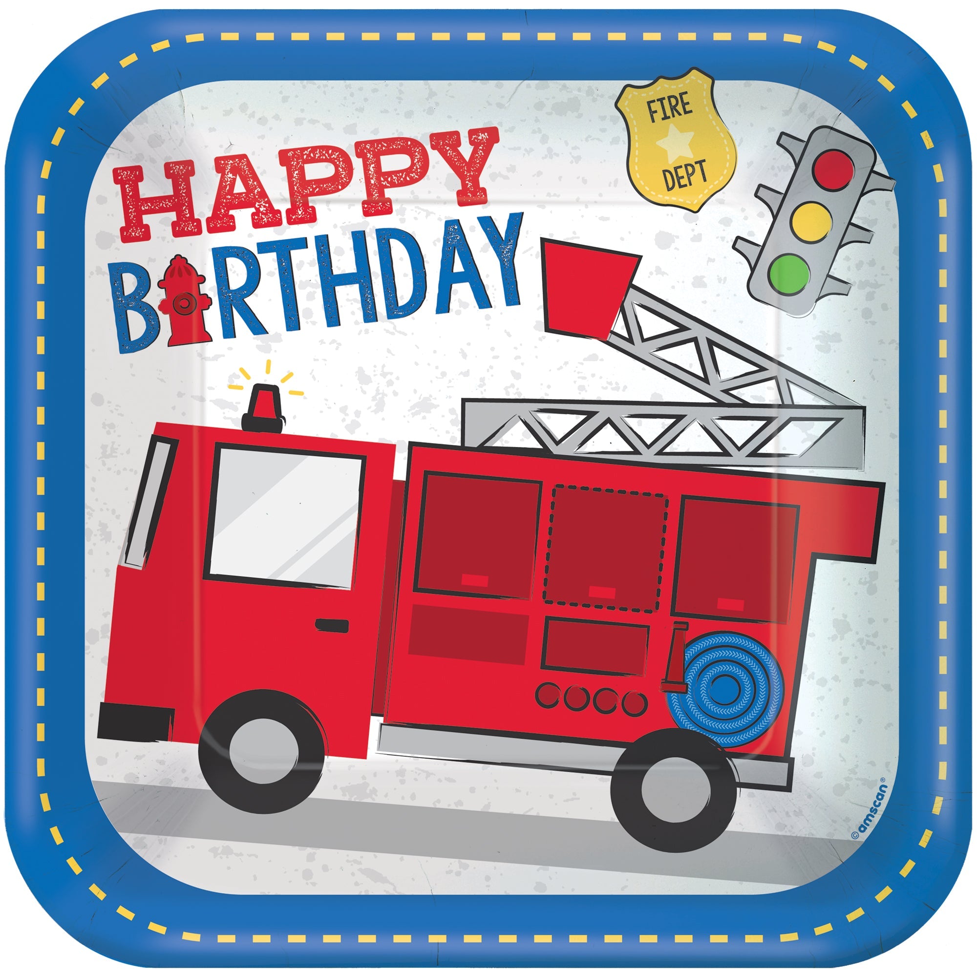 First Responders 8 Square Paper Plates  9in