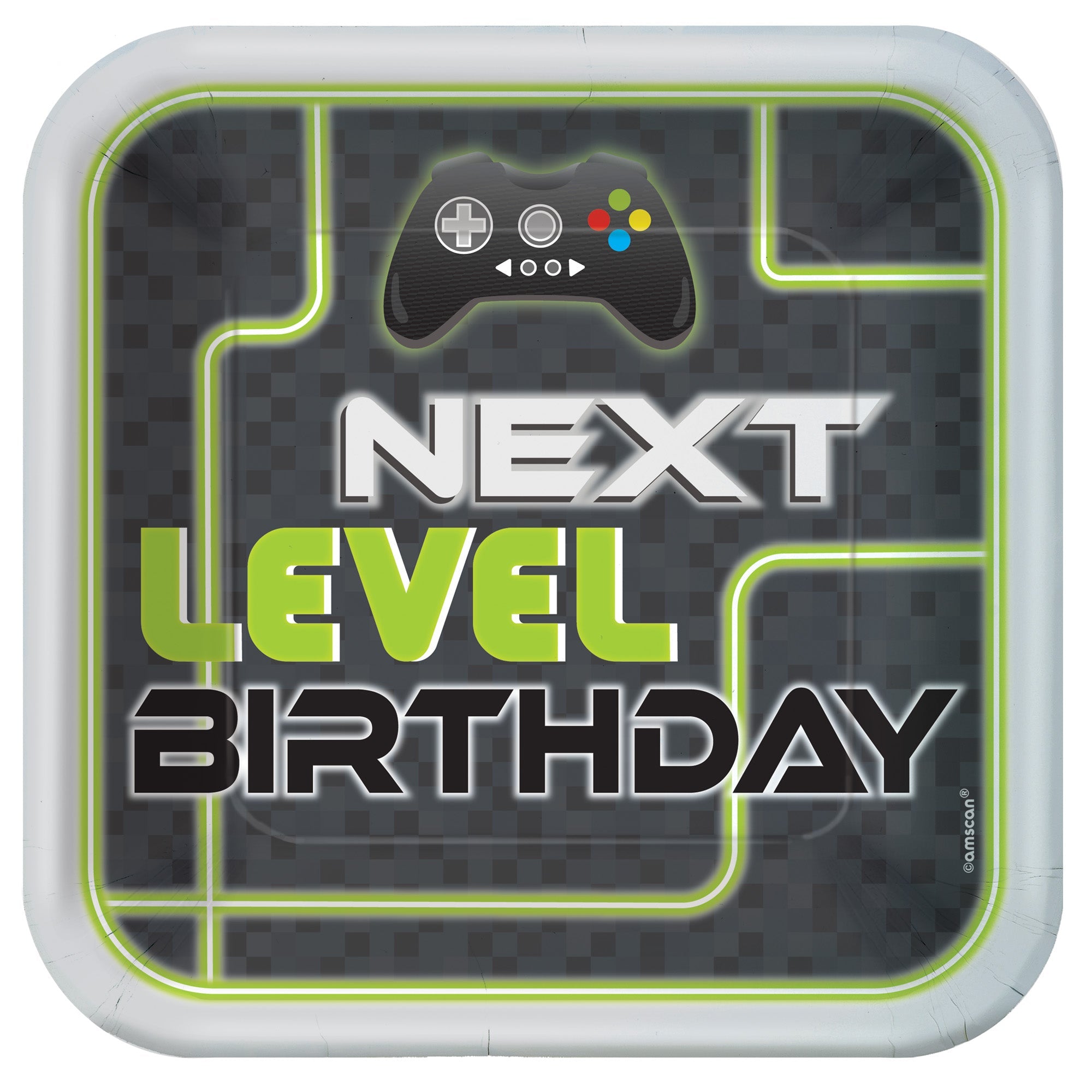 Level Up 8 Square Paper Plates  9in