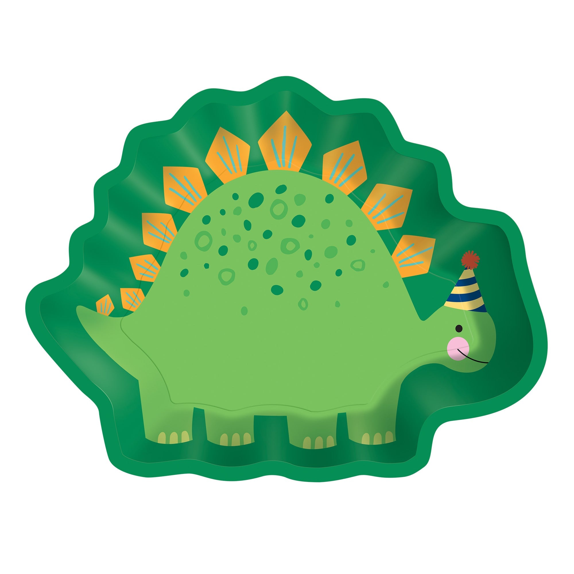 Dino-Mite Party 8 Dinosaur Shaped Plates  7x9in 