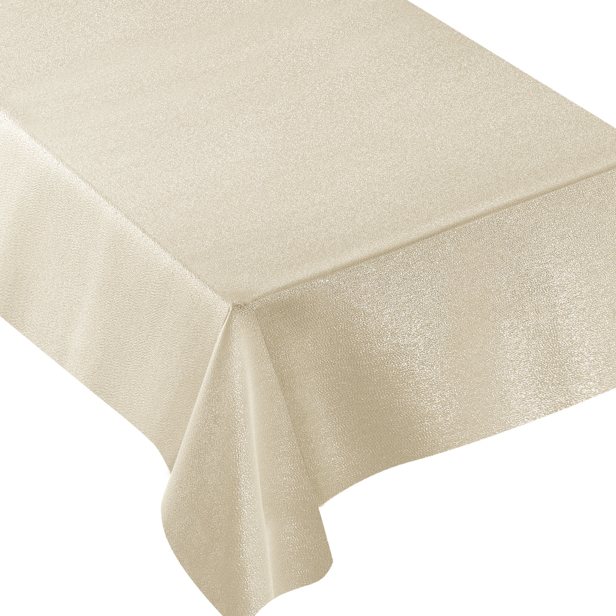 Metallic Fabric Table Cover  Beige  60x84in
