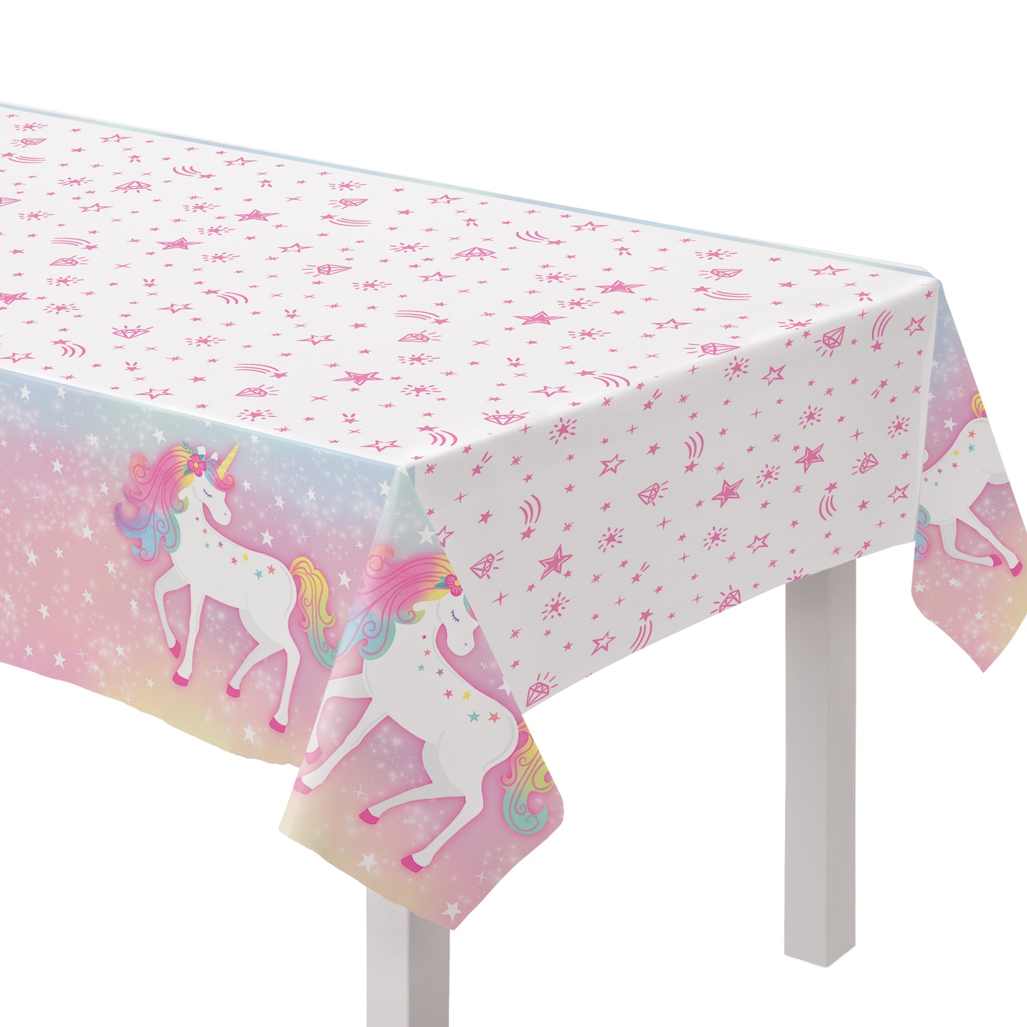 Enchanted Unicorn Plastic Table Cover  54x96in