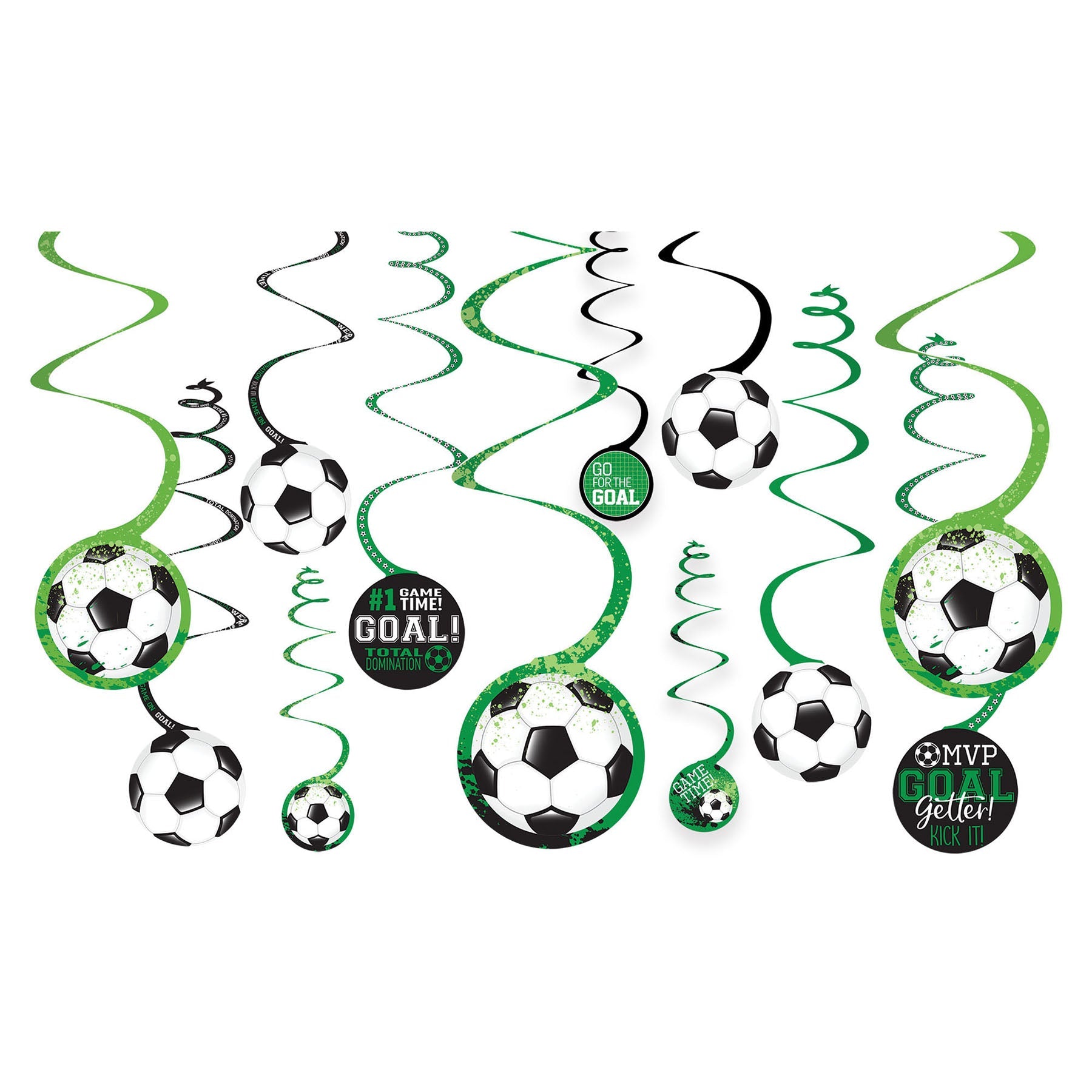 Goal Getter 12 Spiral Decorations with 5in Cutouts