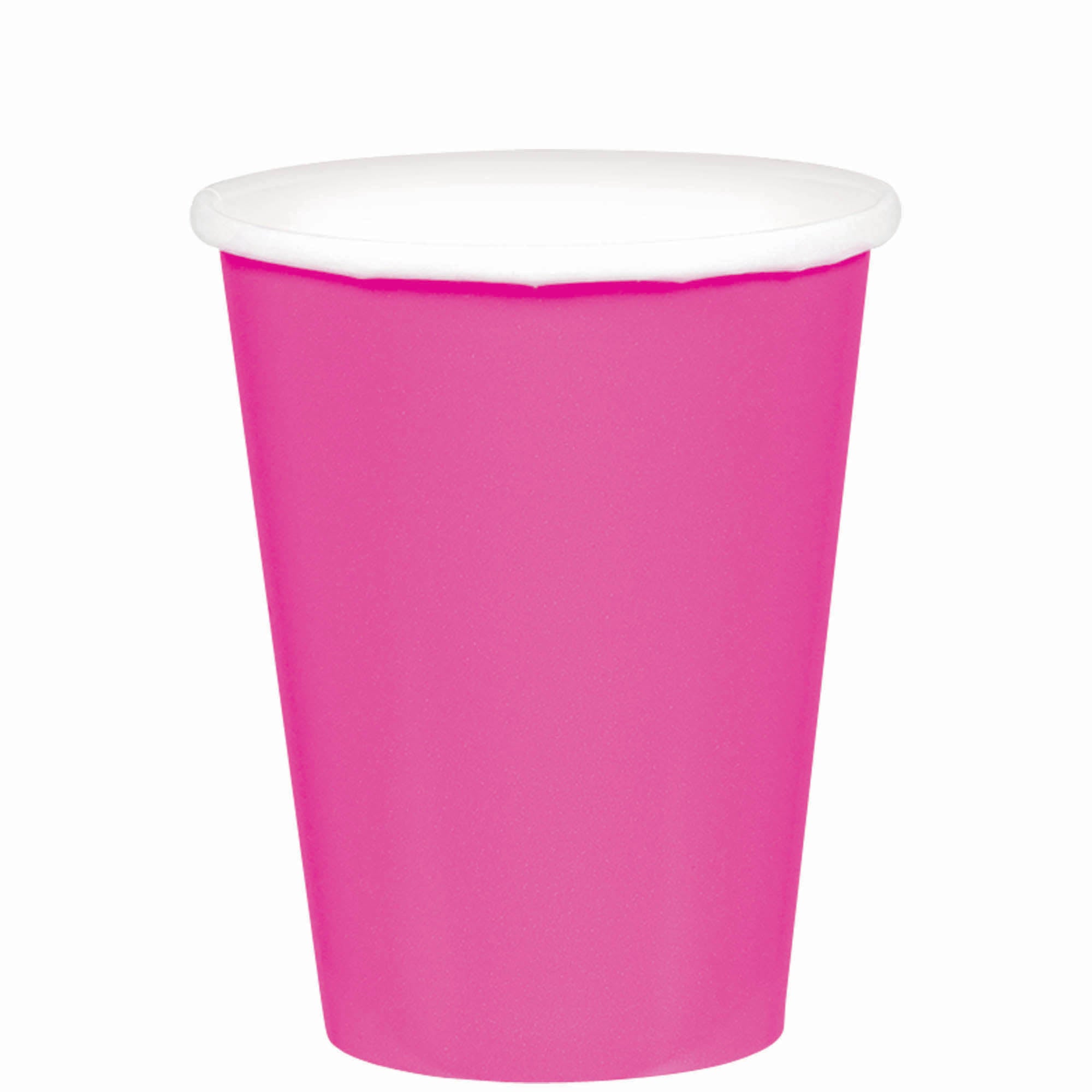 Paper Cups  Bright Pink  20 pcs  9oz
