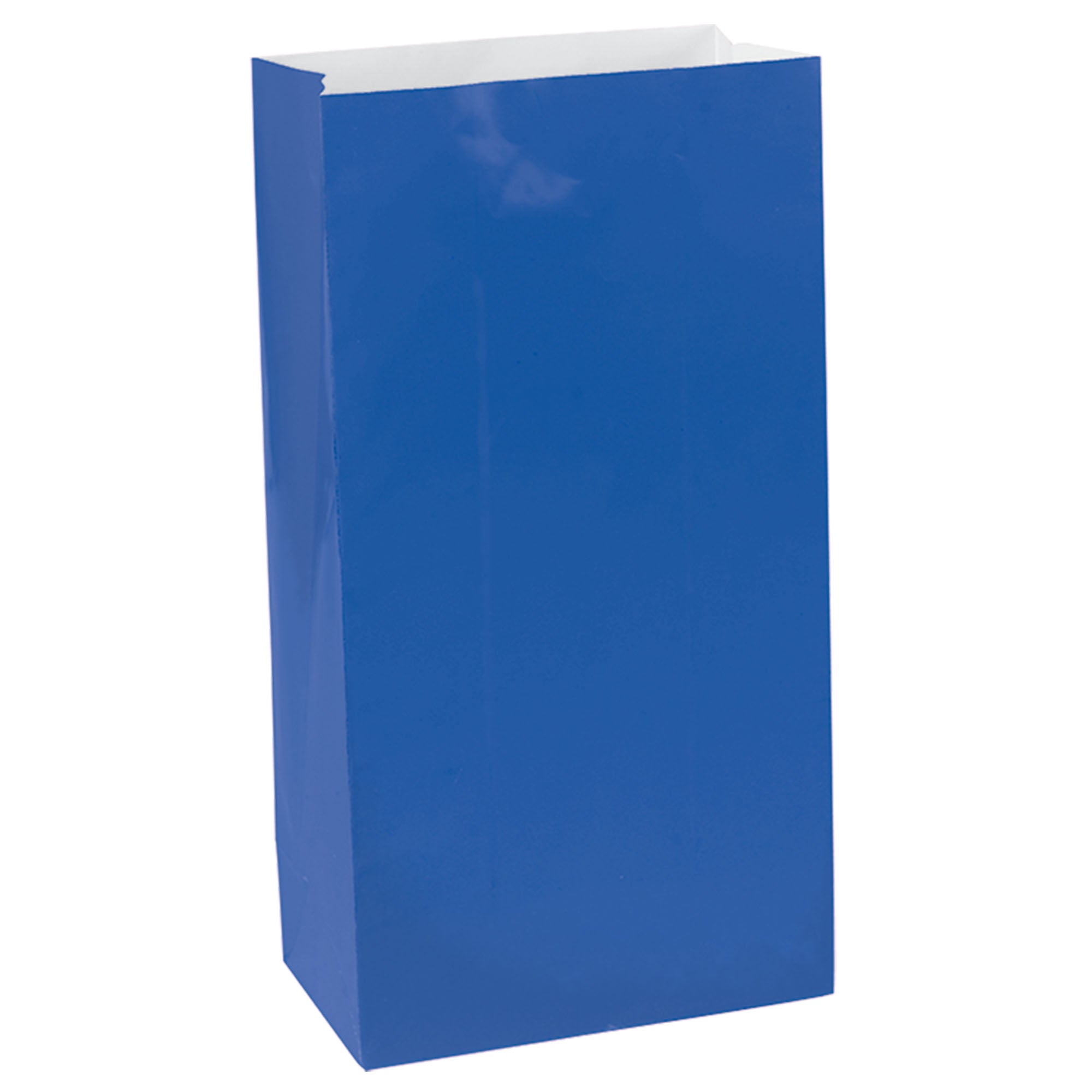 12 Mini Packaged Paper Bags  Royal Blue  6.5x3x2in