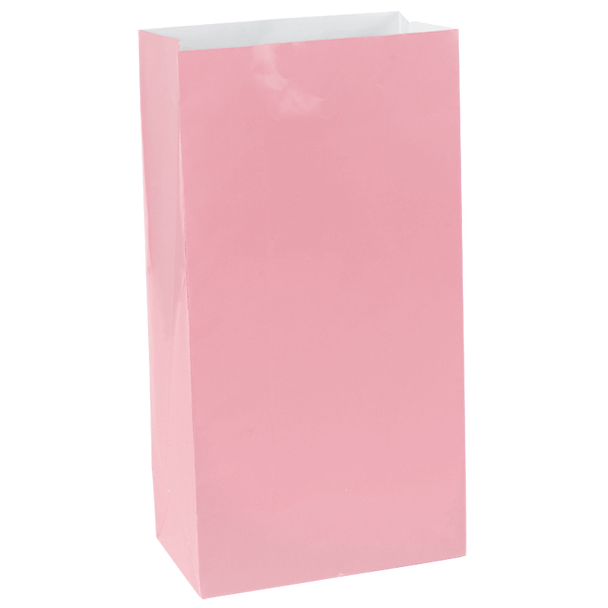 12 Mini Packaged Paper Bags  New Pink  6.5x3x2in