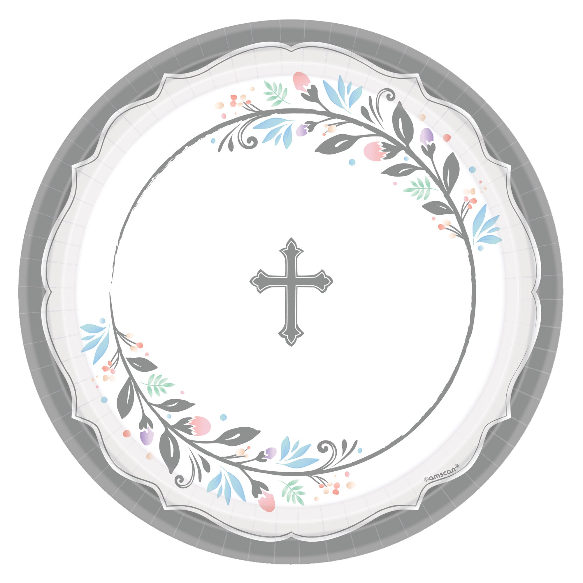 Holy Day  8 Round Paper Plates  10.5in