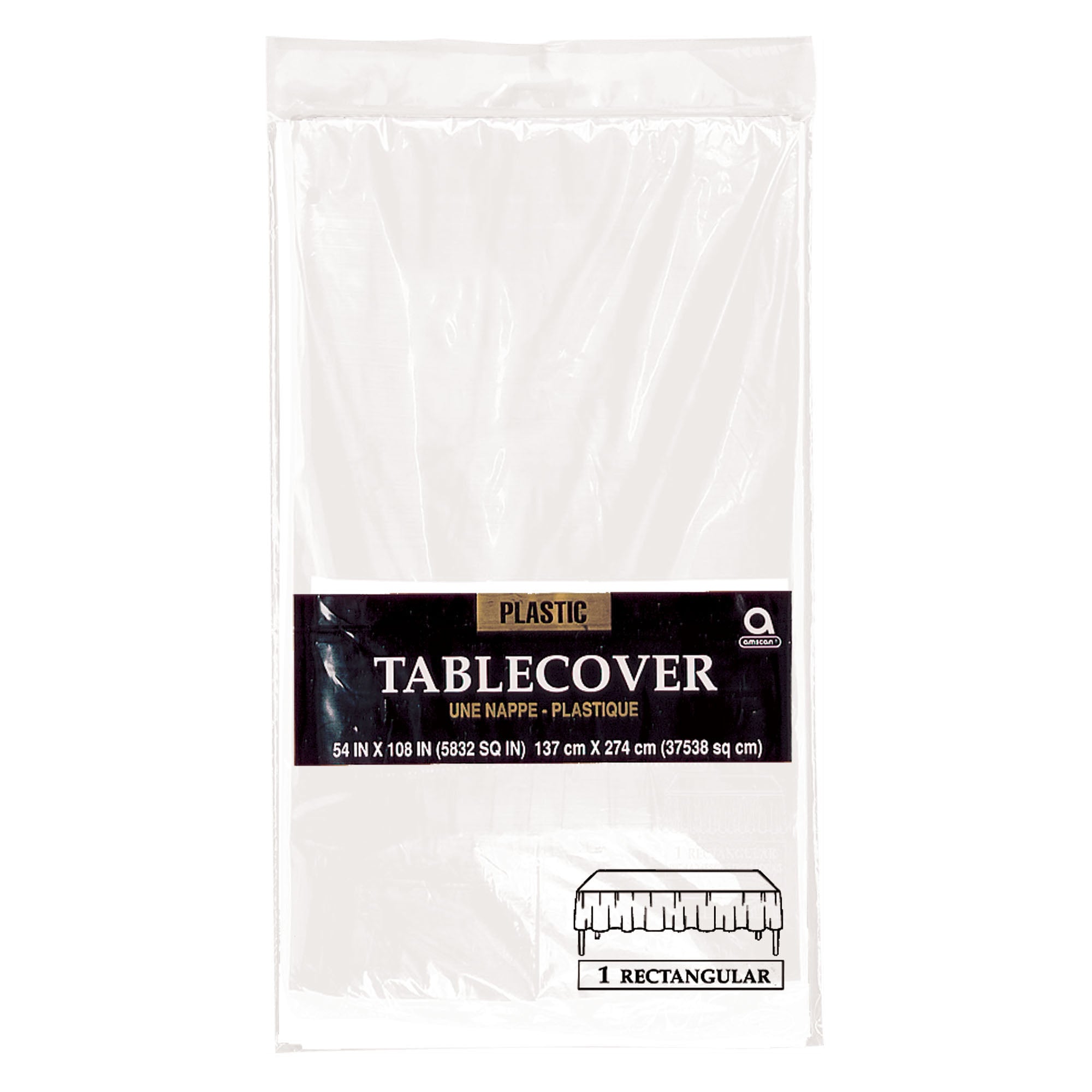 Plastic Table Cover  Frosty White  54x108in