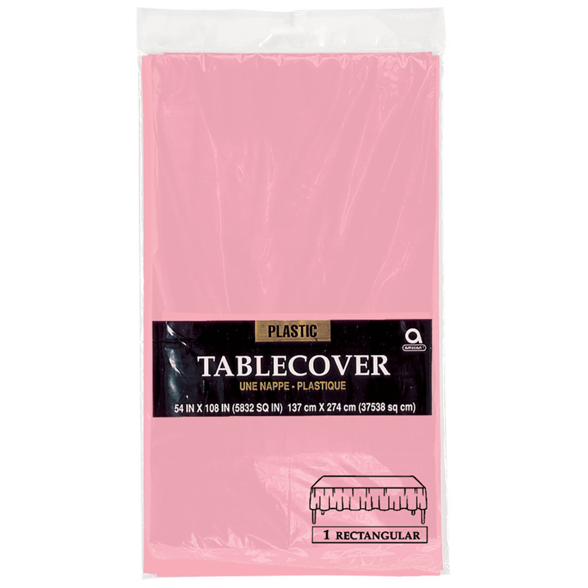 Plastic Table Cover  New Pink  54x108in