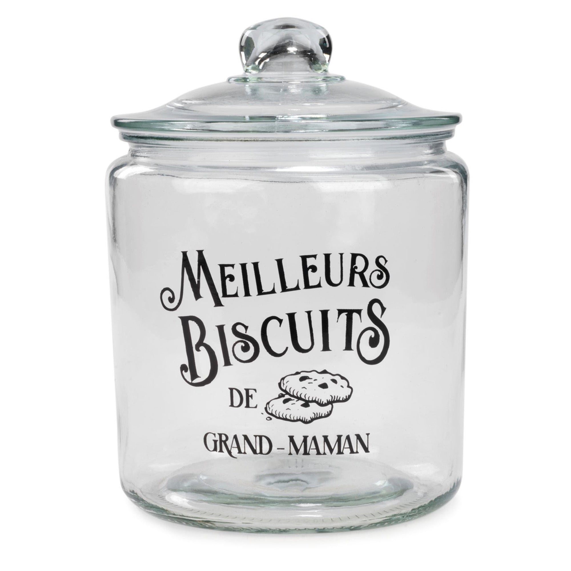Glass Cookie Jar - Meilleurs Biscuits 7x10in         