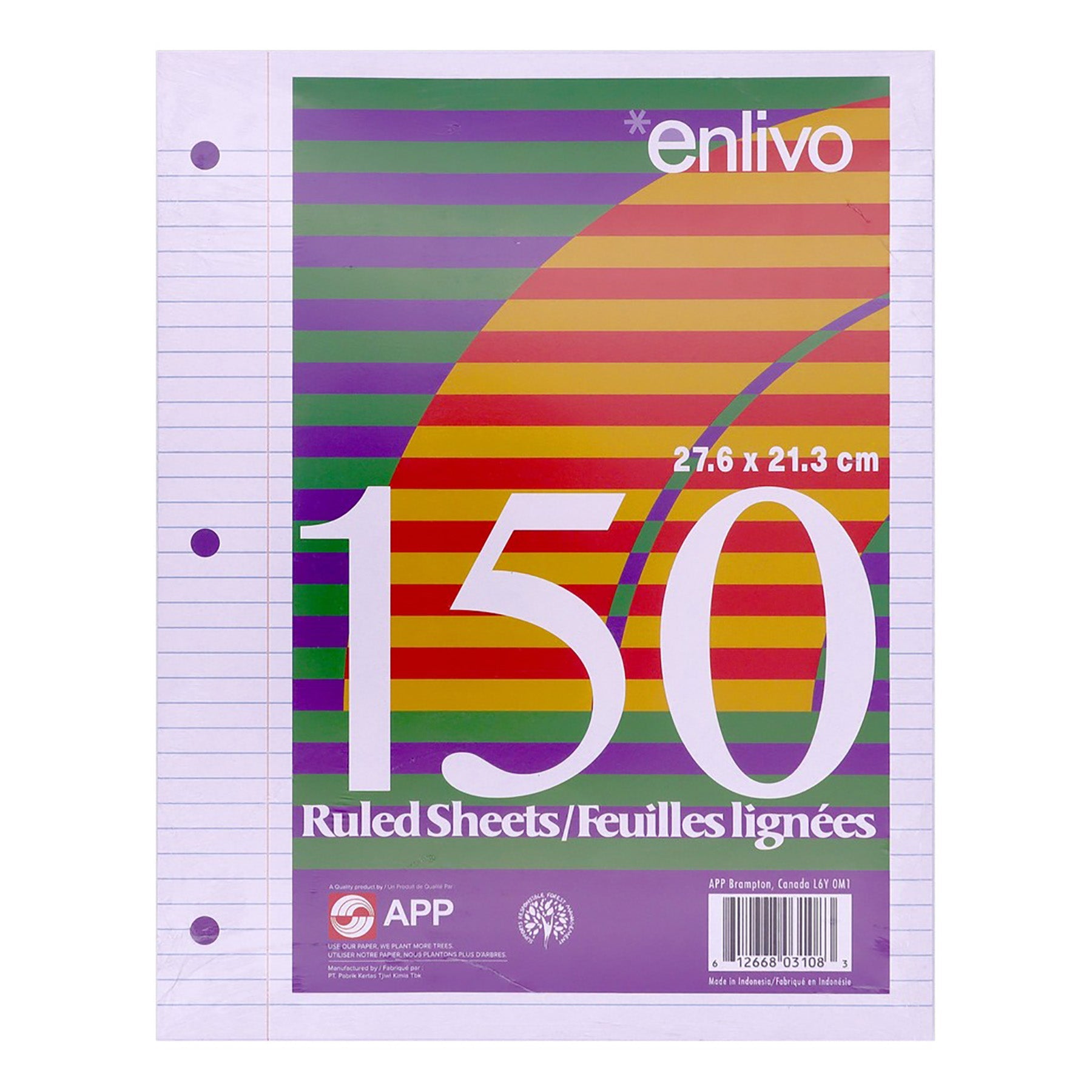 APP 150 Sheets Loose-Leaf Paper Lined 8.5x11in